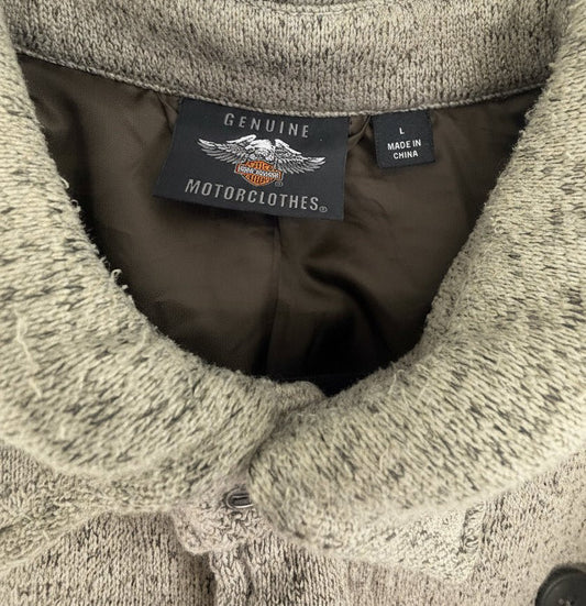 Excellent used condition Harley - Davidson Sherpa Lined Shirt Jacket Cream Sage Men's L - Resale Thrift Boutique LLC.