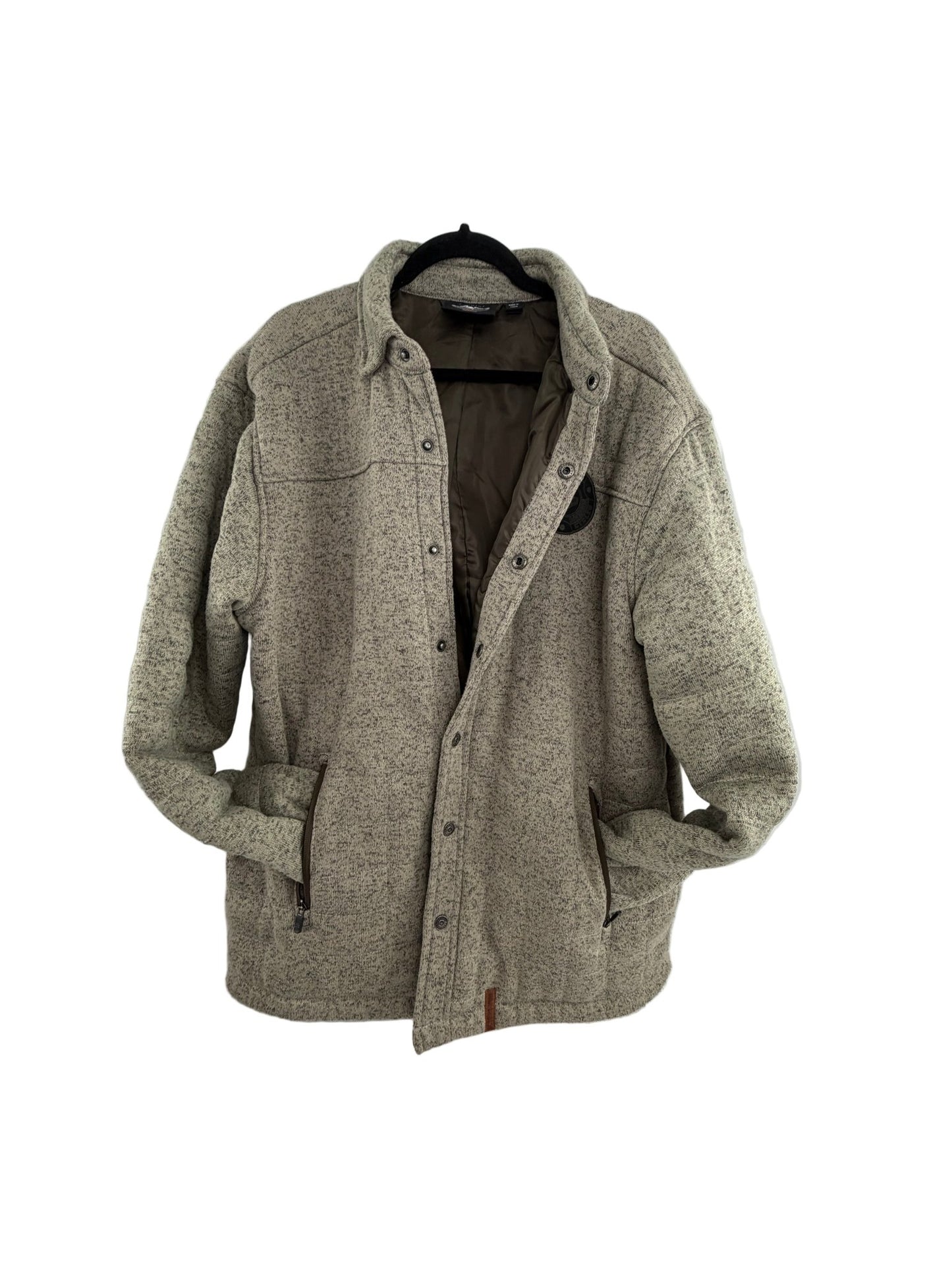 Excellent used condition Harley - Davidson Sherpa Lined Shirt Jacket Cream Sage Men's L - Resale Thrift Boutique LLC.