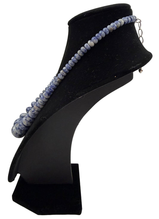 Jay King Sterling Silver Blue Carnival Stone Graduated Bead Necklace - Resale Thrift Boutique LLC.