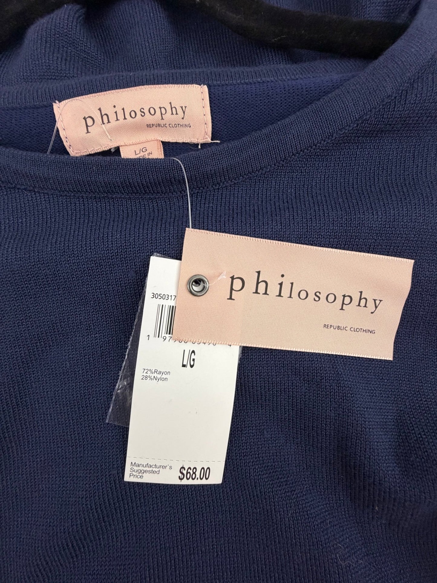 Philosophy Navy Blue Long Sleeve Top with Button Detail - NWT - Resale Thrift Boutique LLC.
