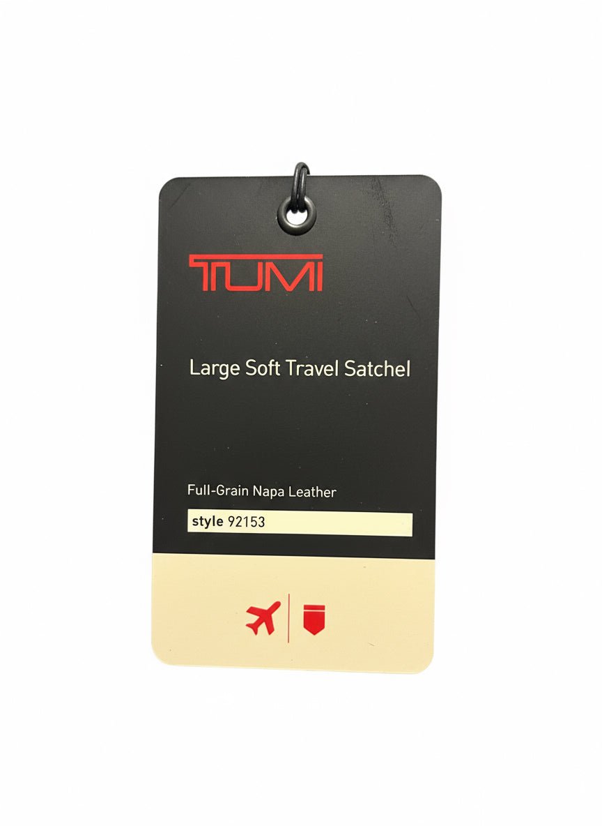 Tumi Large Soft Travel Satchel - Black Leather - 14" x 22" x 10" - NWT - Resale Thrift Boutique LLC.