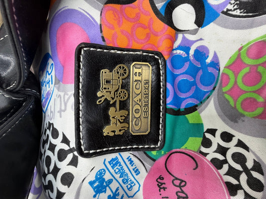 Y2K Coach Poppy Tote – Rare Multicolor Polka Dot Print | Large Glam Tote - Resale Thrift Boutique LLC.