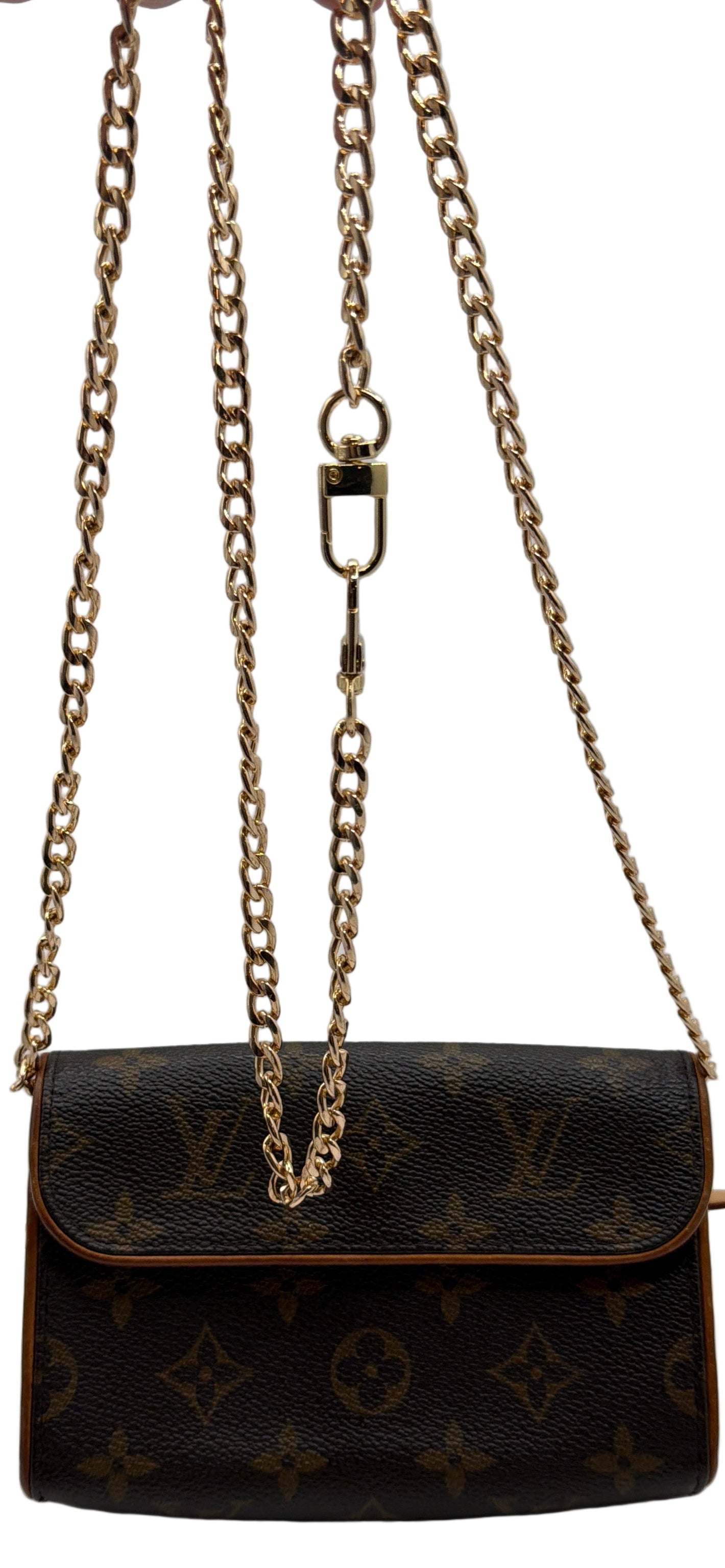 Authentic Louis Vuitton Florentine Monogram Belt Bag (S) – Vintage LV Waist Bag – COA, Dust Bag & Chain