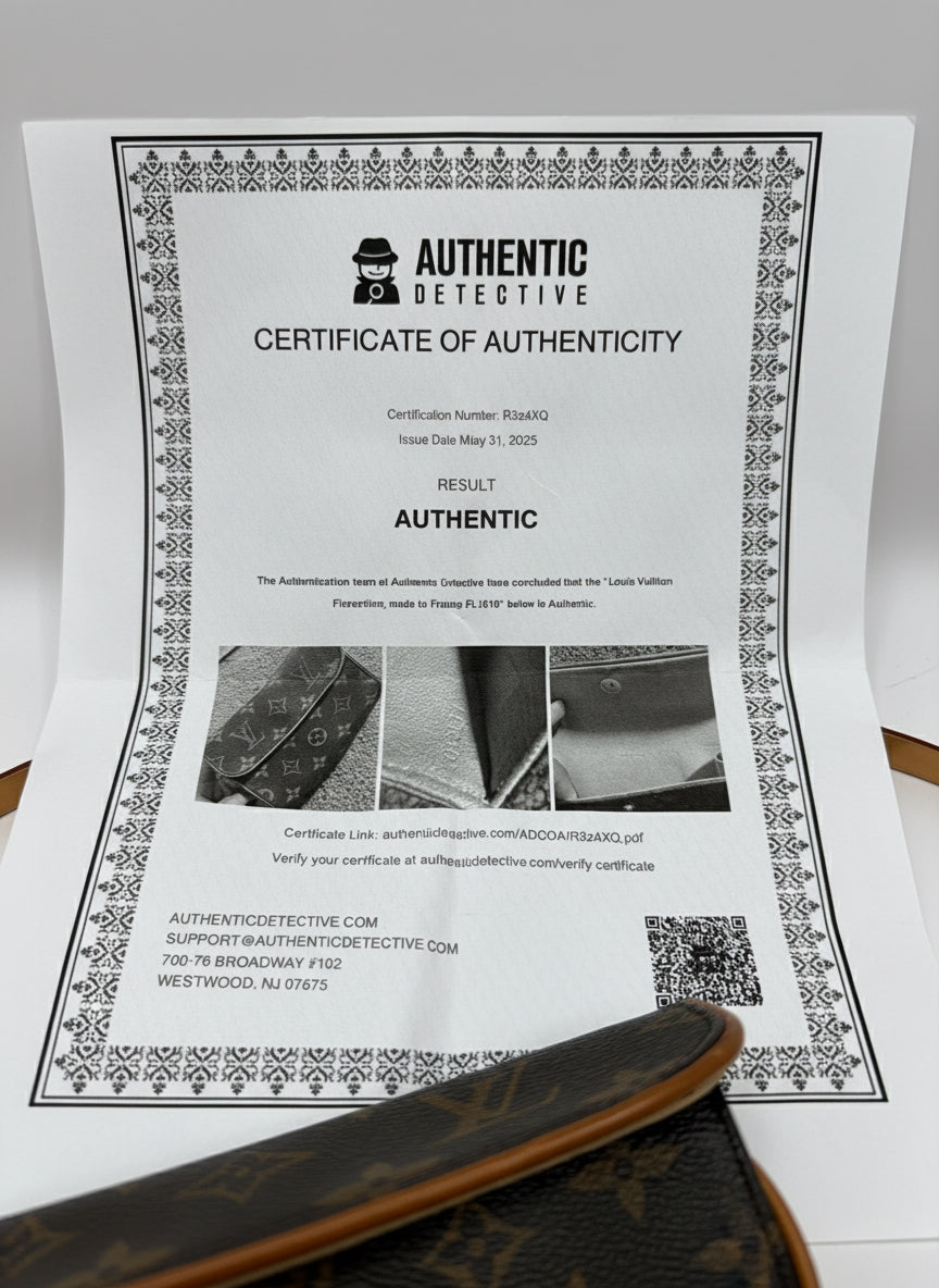 Authentic Louis Vuitton Florentine Monogram Belt Bag (S) – Vintage LV Waist Bag – COA, Dust Bag & Chain
