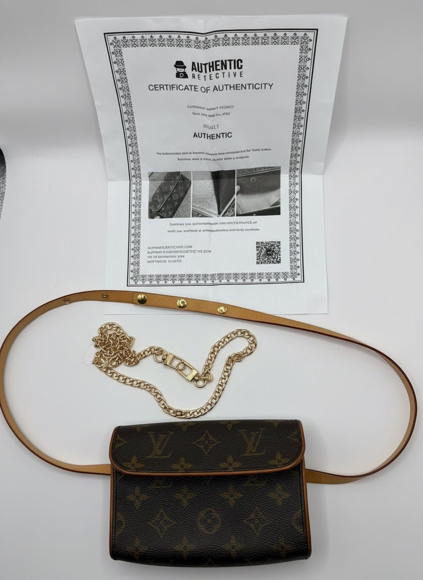 Authentic Louis Vuitton Florentine Monogram Belt Bag (S) – Vintage LV Waist Bag – COA, Dust Bag & Chain - Resale Thrift Boutique LLC.