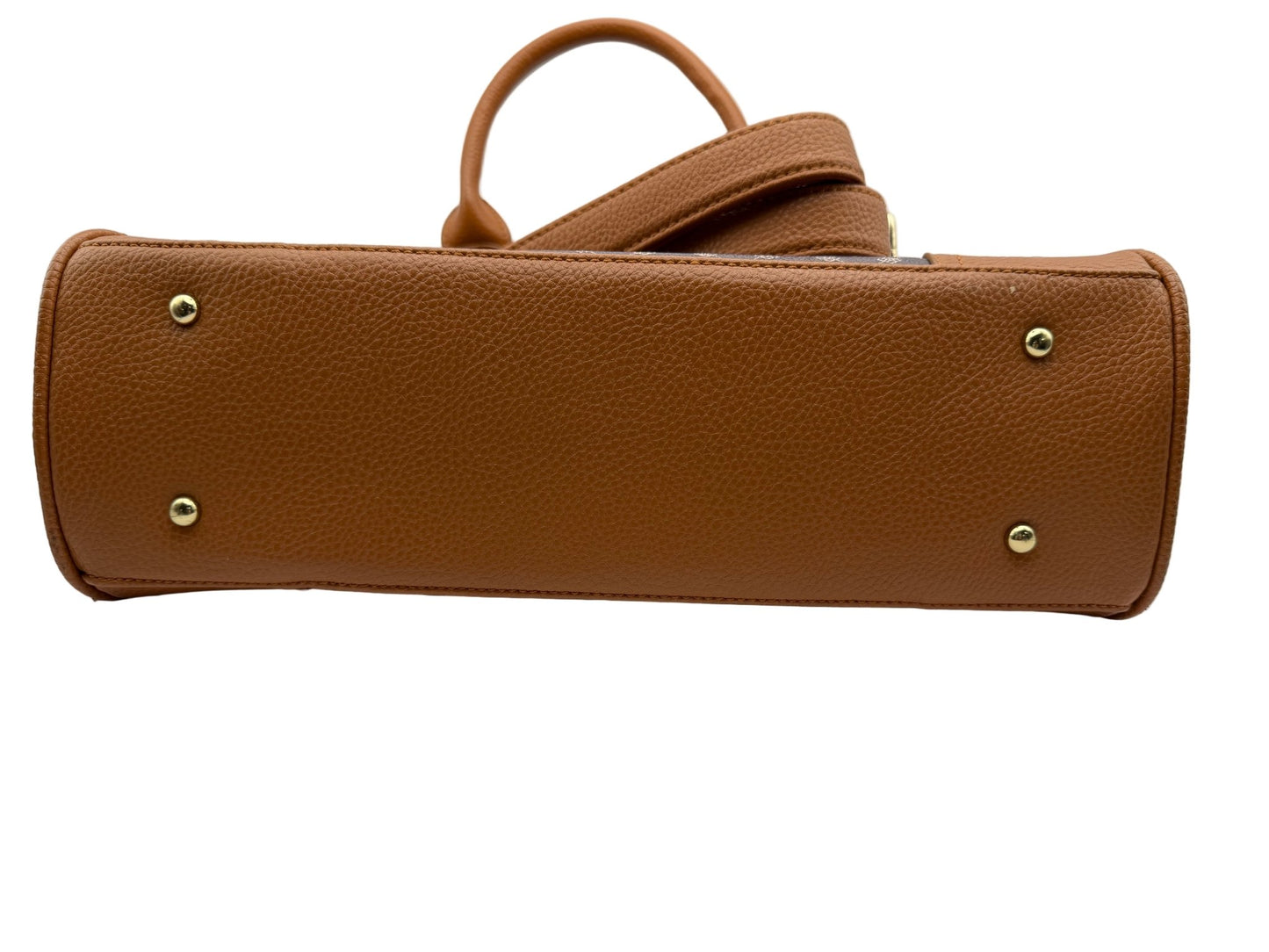 Danbury Mint Personalized 'T' Monogram Satchel Bag - Tan Brown Gold - NWOT - Resale Thrift Boutique LLC.