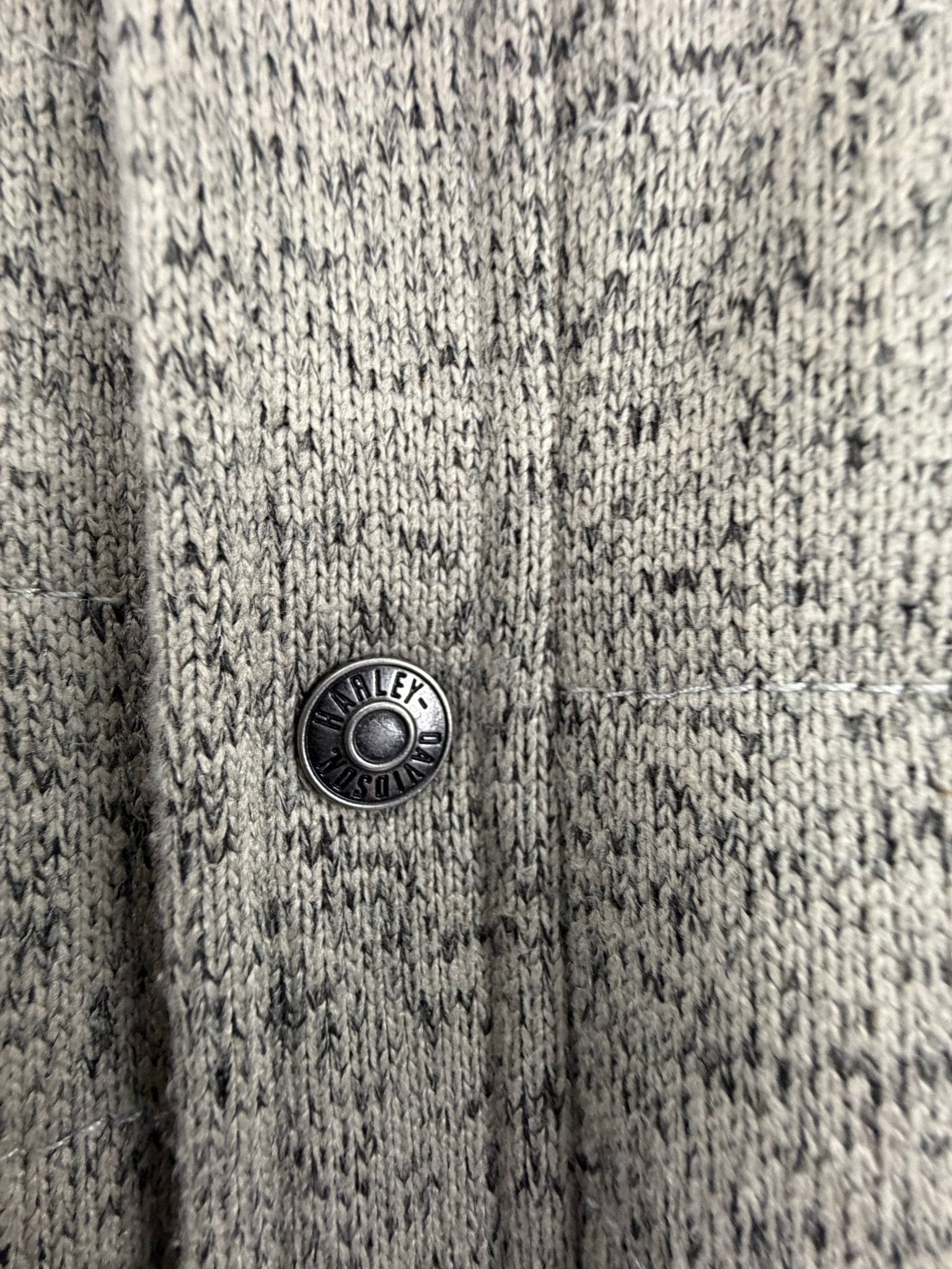 Excellent used condition Harley - Davidson Sherpa Lined Shirt Jacket Cream Sage Men's L - Resale Thrift Boutique LLC.