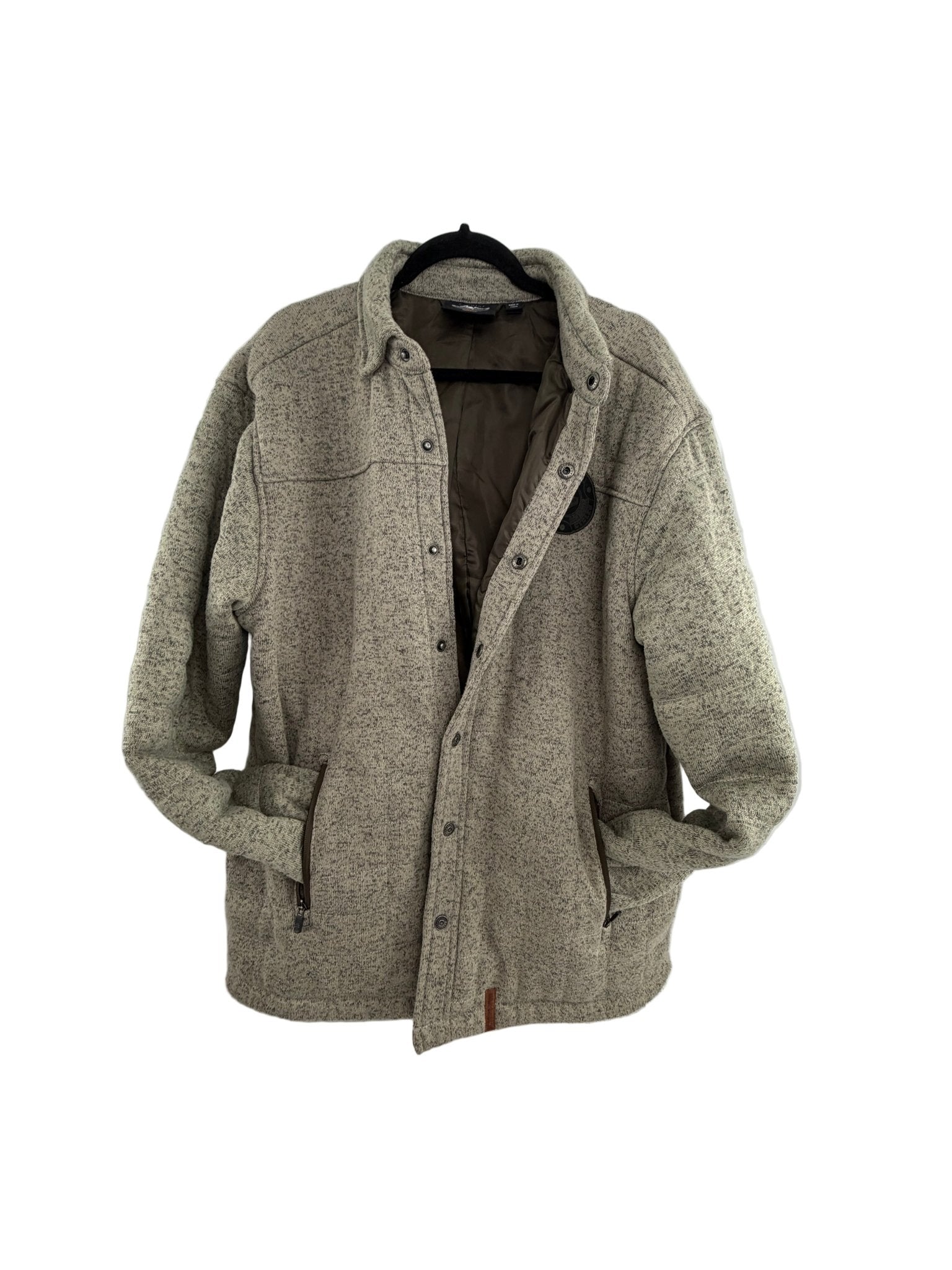 Excellent used condition Harley - Davidson Sherpa Lined Shirt Jacket Cream Sage Men's L - Resale Thrift Boutique LLC.