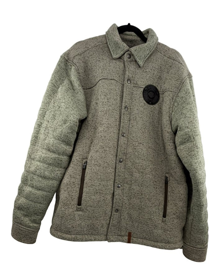 Excellent used condition Harley - Davidson Sherpa Lined Shirt Jacket Cream Sage Men's L - Resale Thrift Boutique LLC.