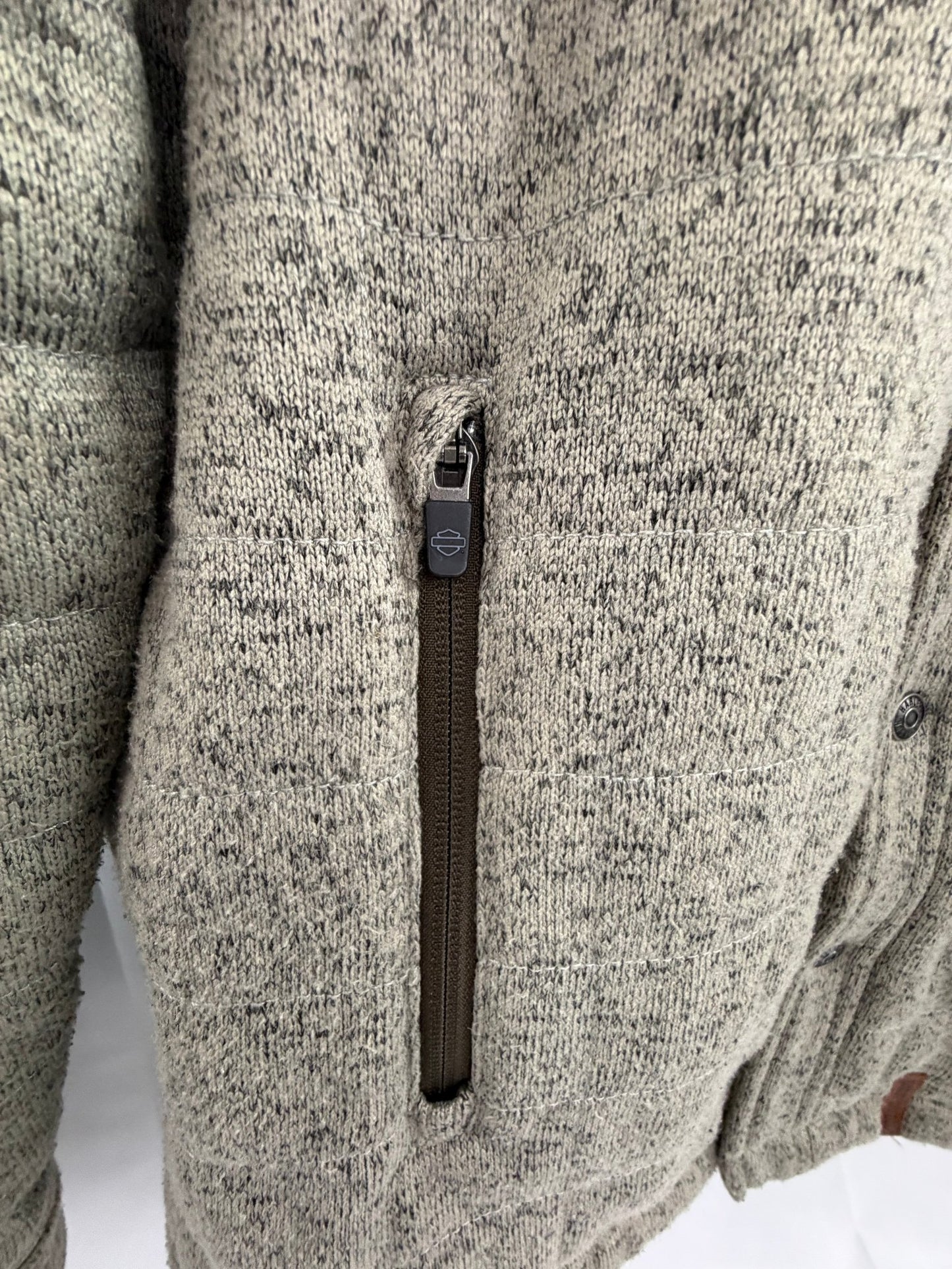 Excellent used condition Harley - Davidson Sherpa Lined Shirt Jacket Cream Sage Men's L - Resale Thrift Boutique LLC.