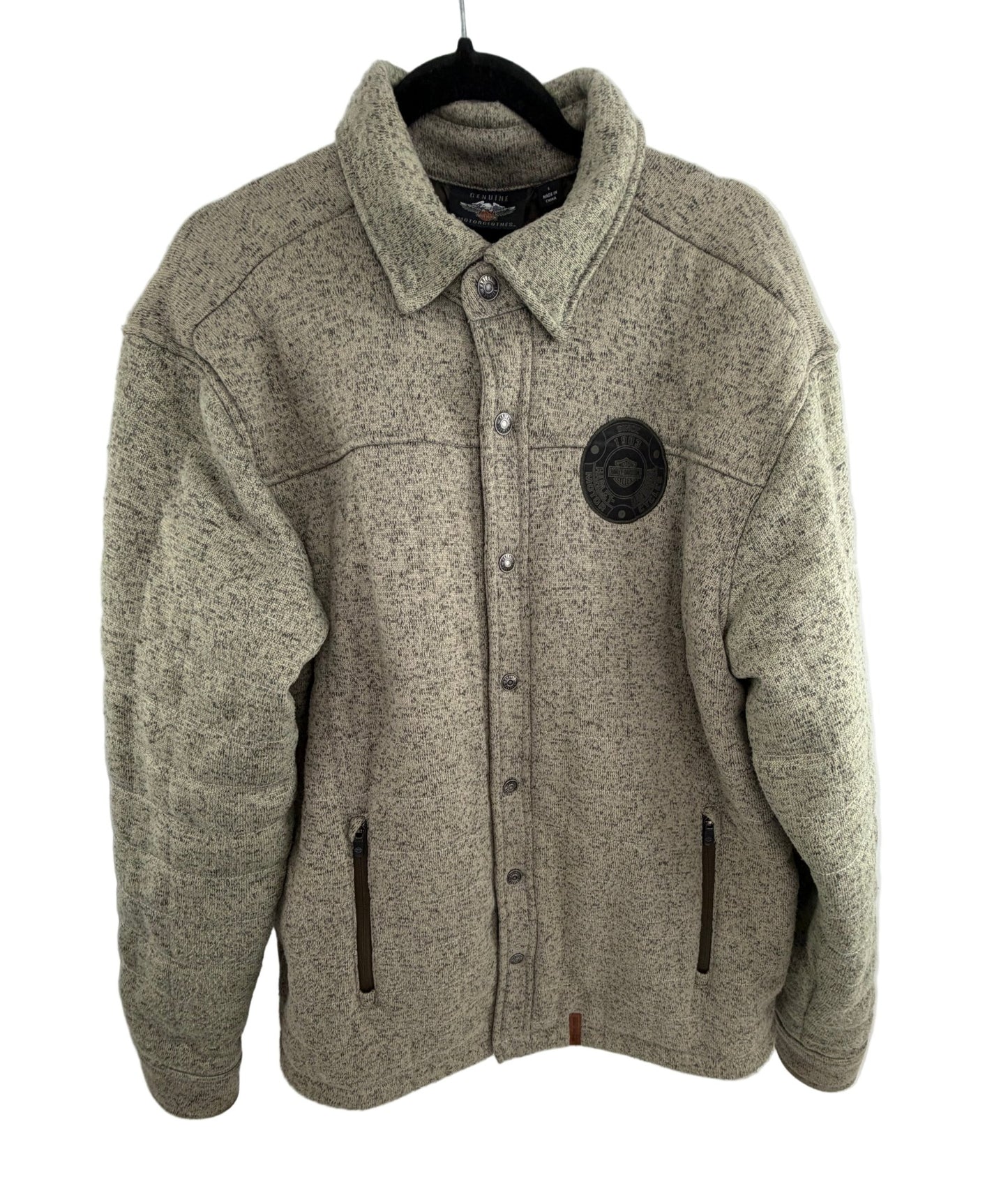 Excellent used condition Harley - Davidson Sherpa Lined Shirt Jacket Cream Sage Men's L - Resale Thrift Boutique LLC.