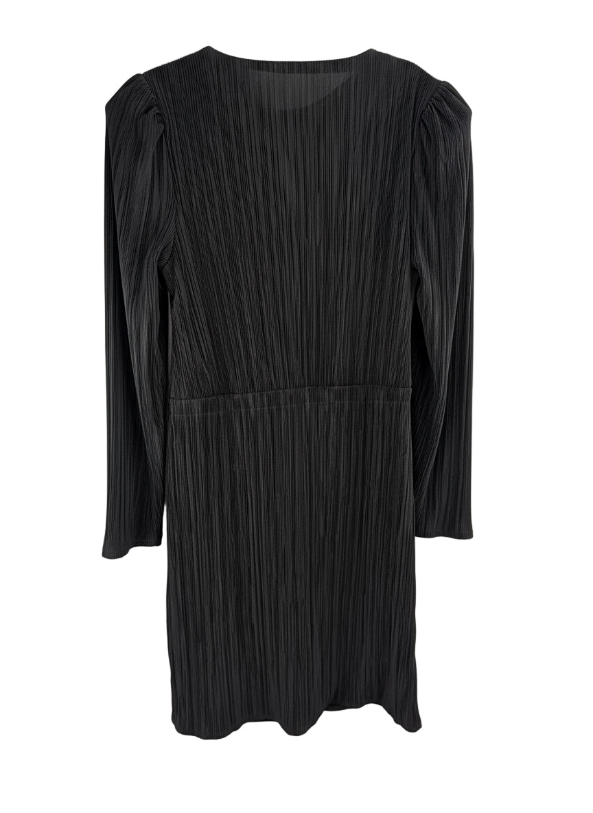 Halogen Black Pleated Wrap Dress with Ruched Detail - Plus Size 1X - Resale Thrift Boutique LLC.