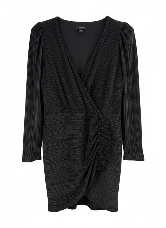 Halogen Black Pleated Wrap Dress with Ruched Detail - Plus Size 1X - Resale Thrift Boutique LLC.