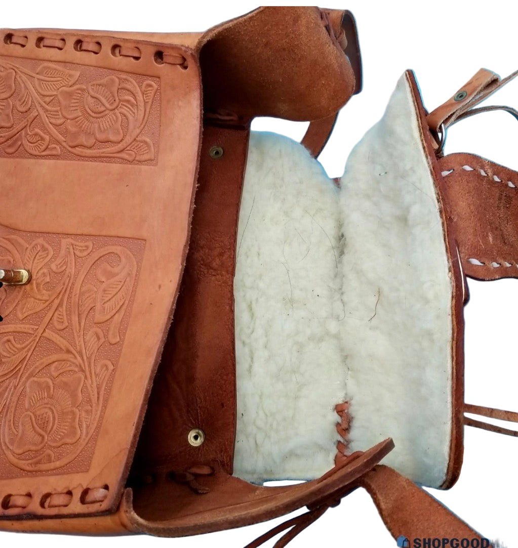 Handcrafted Tooled Leather Saddle Bag - Western Style Crossbody - Resale Thrift Boutique LLC.