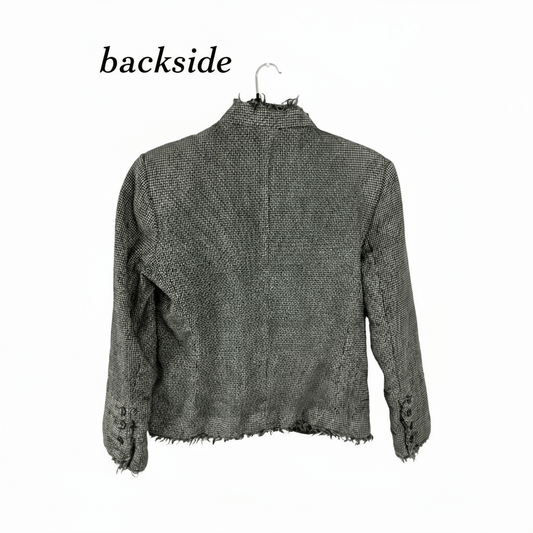 Harve Bernard Houndstooth Jacket - Vintage Frayed Hem - Small - Resale Thrift Boutique LLC.