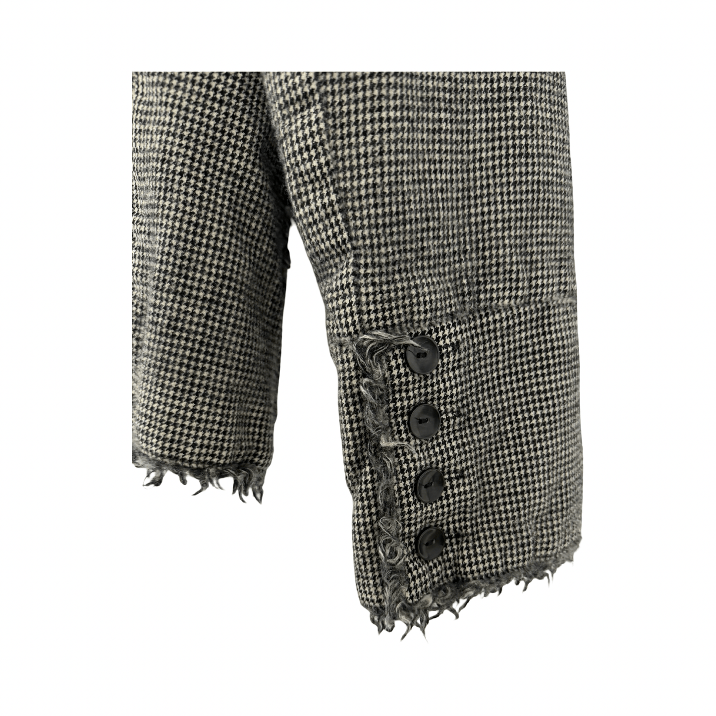 Harve Bernard Houndstooth Jacket - Vintage Frayed Hem - Small - Resale Thrift Boutique LLC.