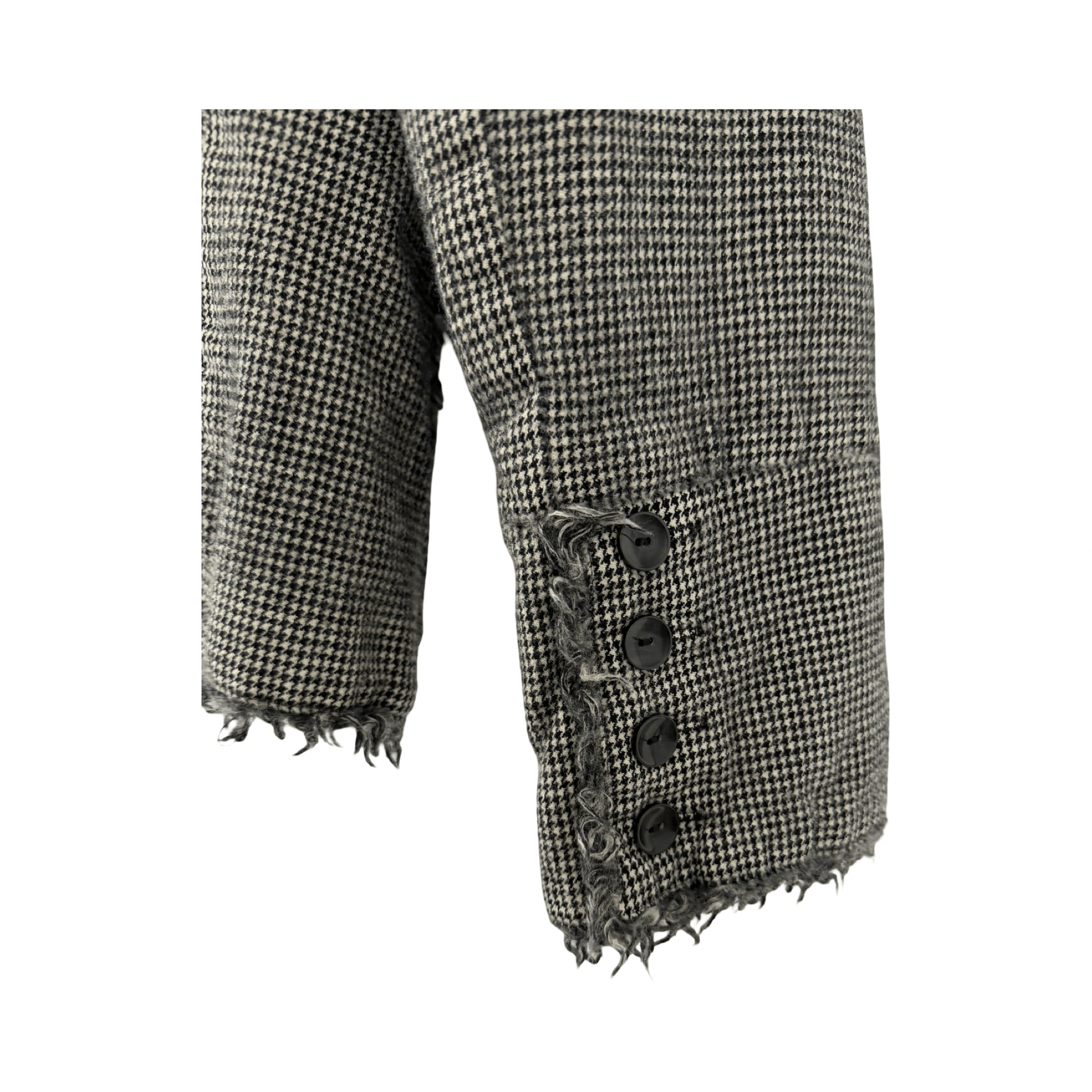 Harve Bernard Houndstooth Jacket - Vintage Frayed Hem - Small - Resale Thrift Boutique LLC.