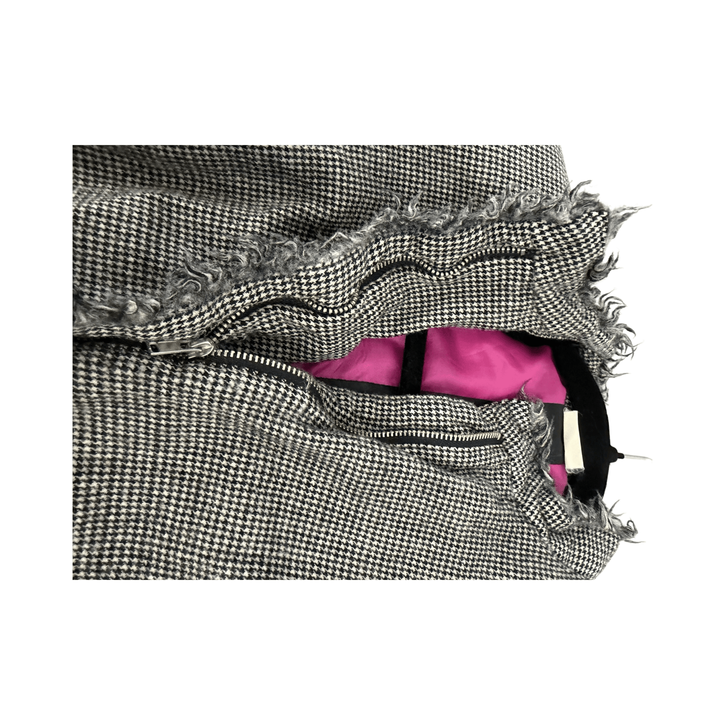 Harve Bernard Houndstooth Jacket - Vintage Frayed Hem - Small - Resale Thrift Boutique LLC.