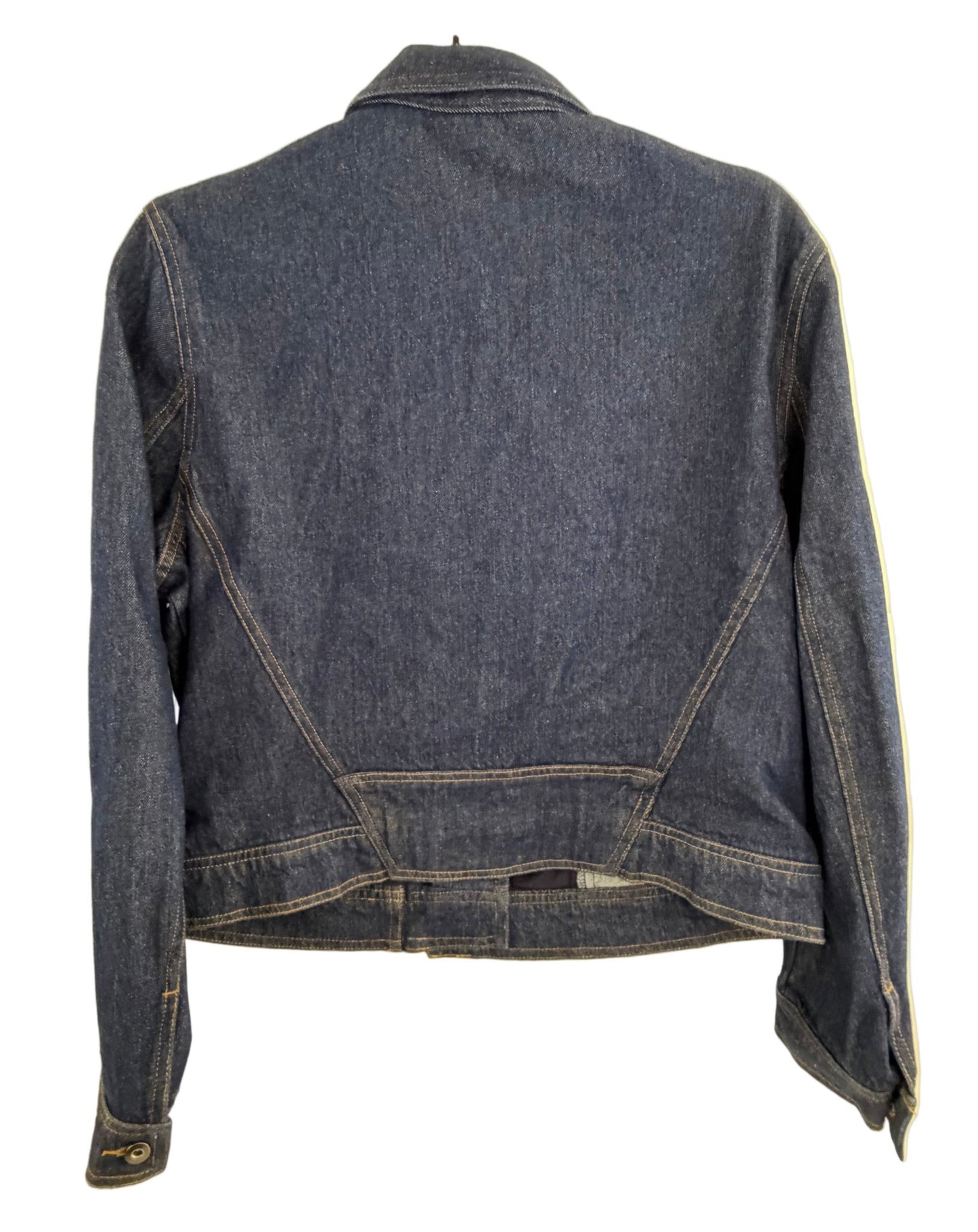 Jack by BB Dakota Denim Moto Jacket Navy Blue Zip Front - Size L - Resale Thrift Boutique LLC.