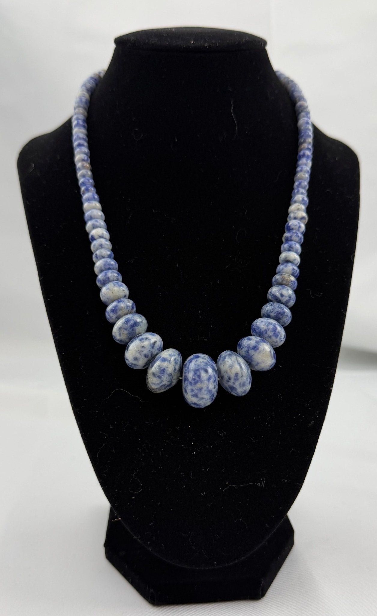 Jay King Sterling Silver Blue Carnival Stone Graduated Bead Necklace - Resale Thrift Boutique LLC.