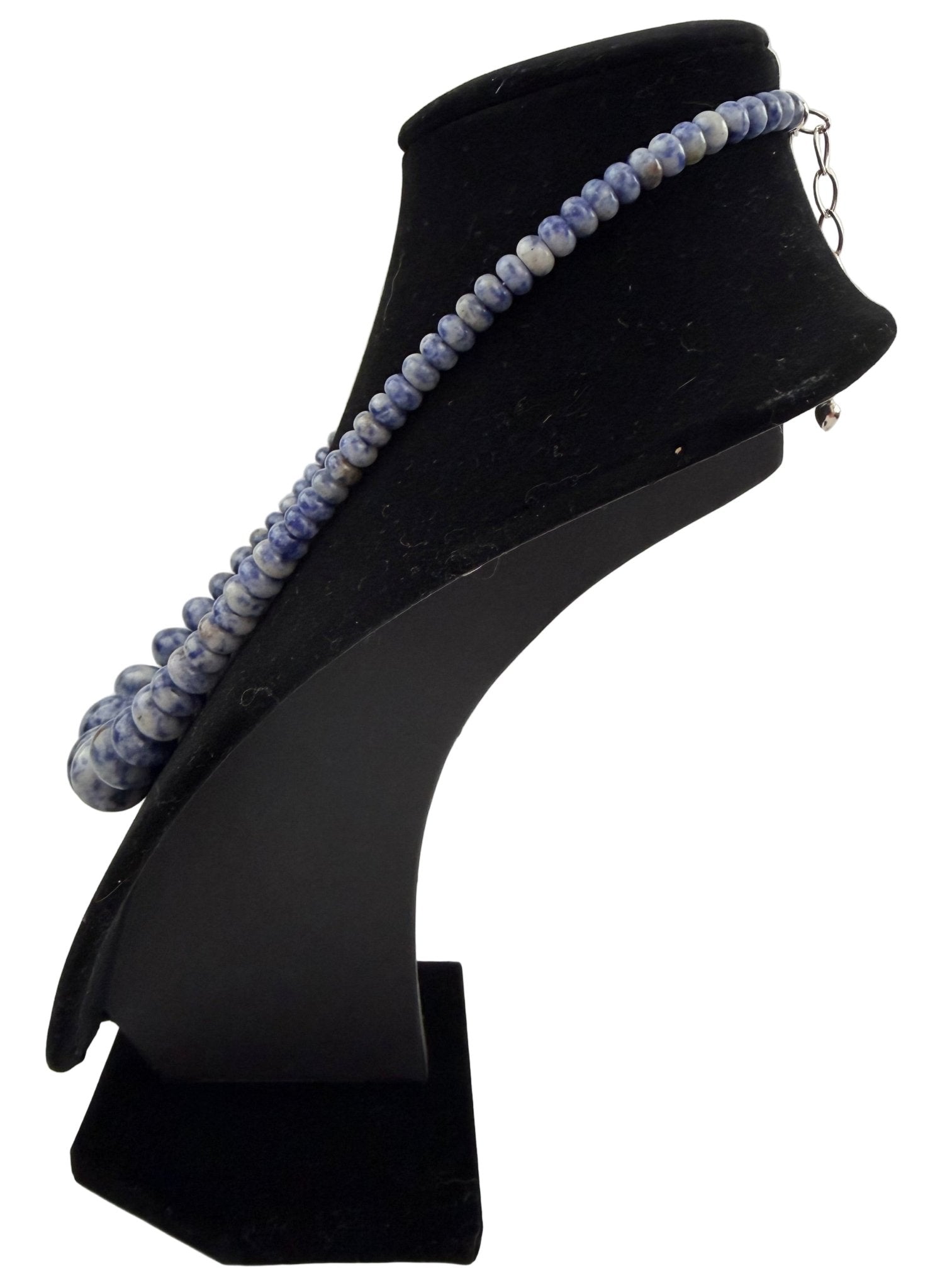 Jay King Sterling Silver Blue Carnival Stone Graduated Bead Necklace - Resale Thrift Boutique LLC.