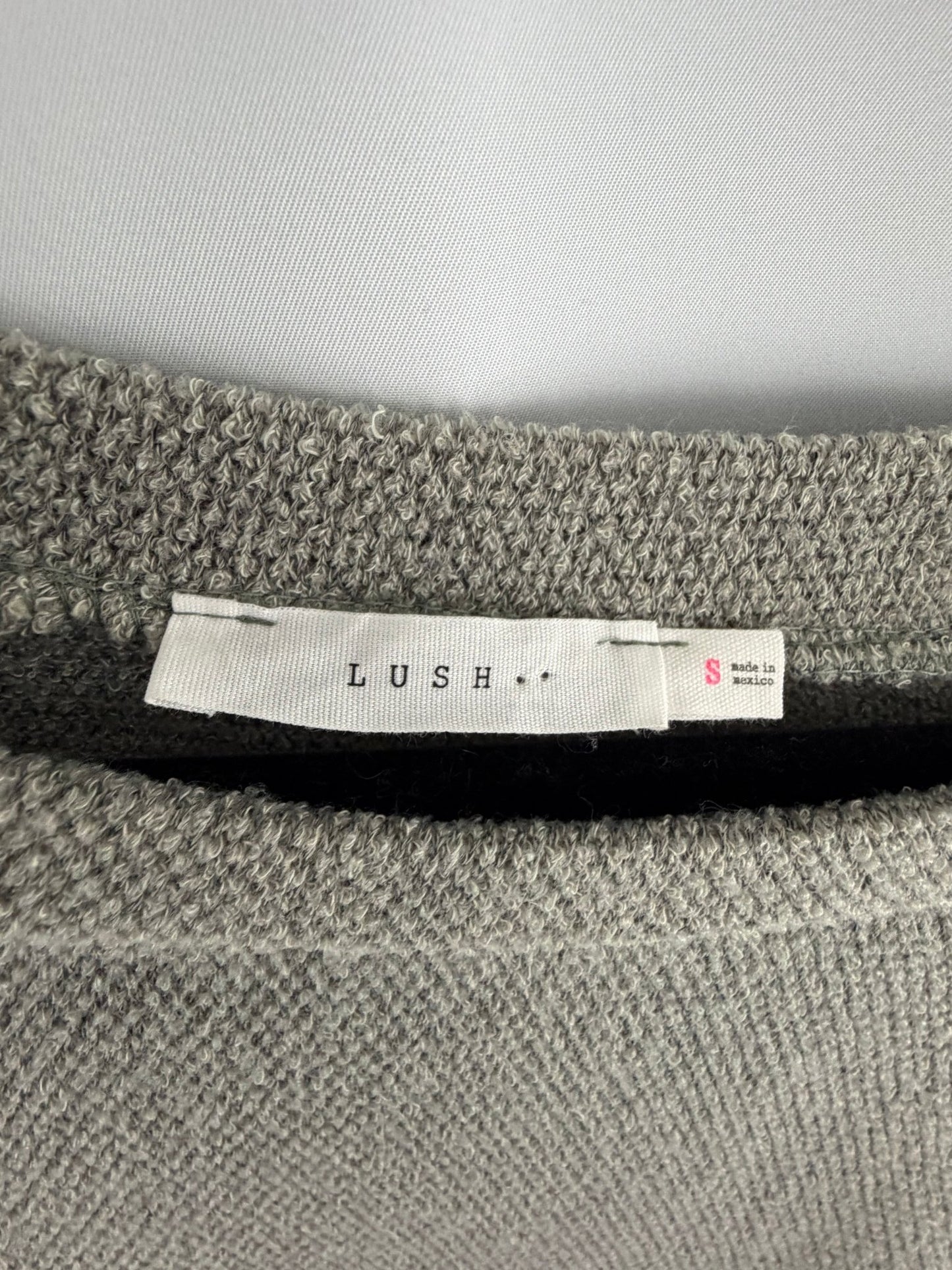 Lush Textured Knit Sweater Taupe Boat Neck Dolman Sleeve - Size S - Resale Thrift Boutique LLC.