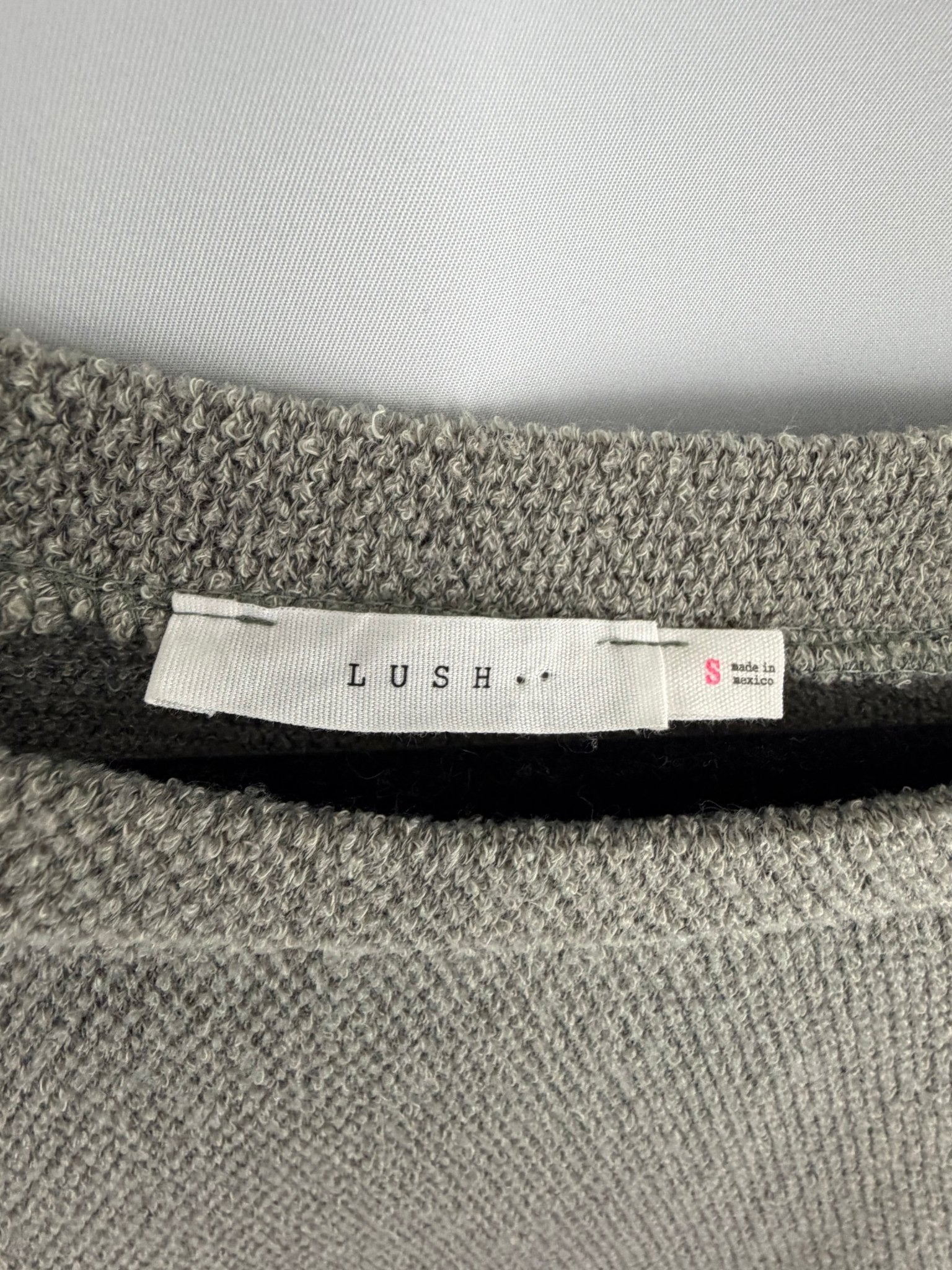 Lush Textured Knit Sweater Taupe Boat Neck Dolman Sleeve - Size S - Resale Thrift Boutique LLC.