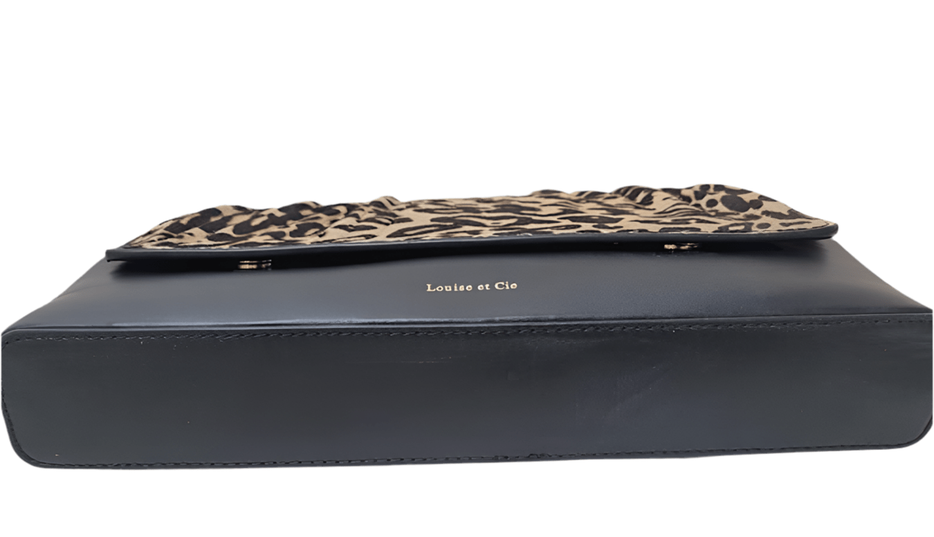 NWT Stitch Fix Louise et Cie Cheetah Print Black Clutch msrp $198 - Resale Thrift Boutique LLC.