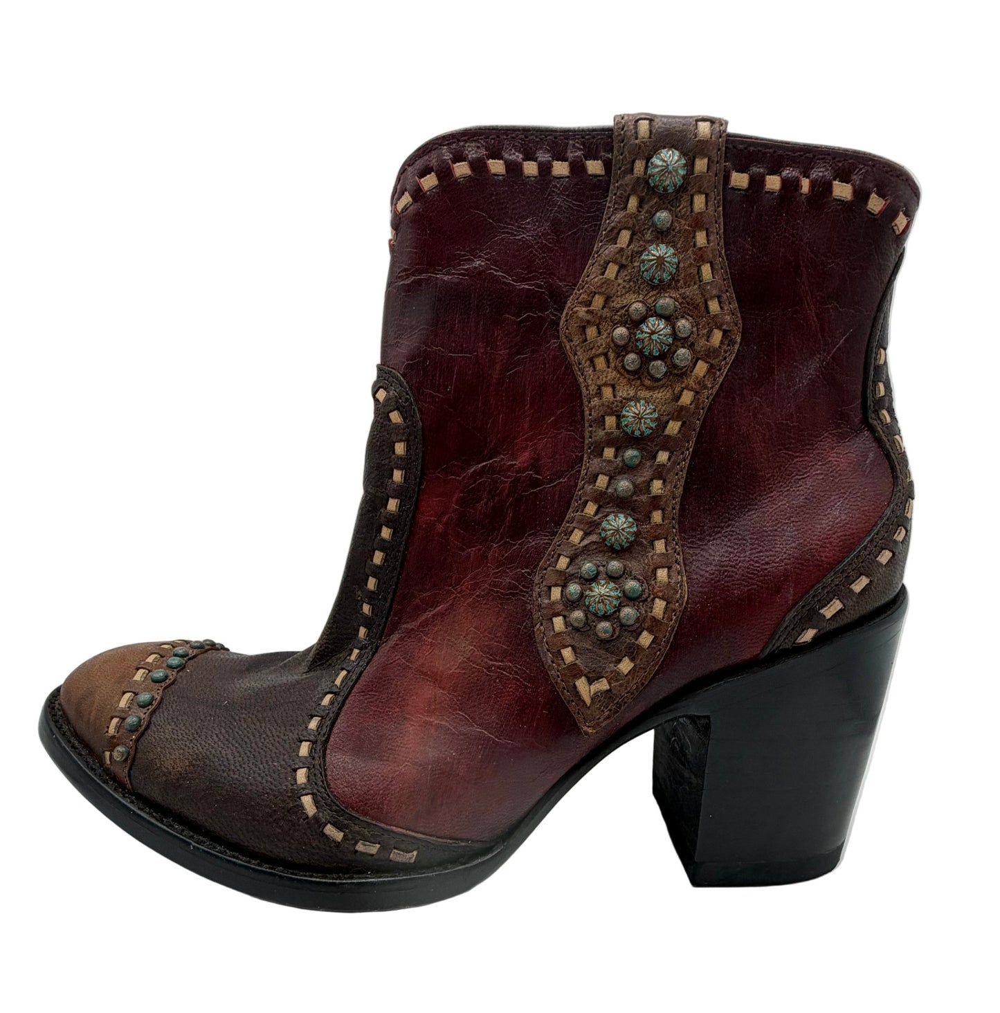 Old Gringo Studded Floral Embroidered Leather Booties – Black Western Ankle Boots Women's 9B EUC - Resale Thrift Boutique LLC.