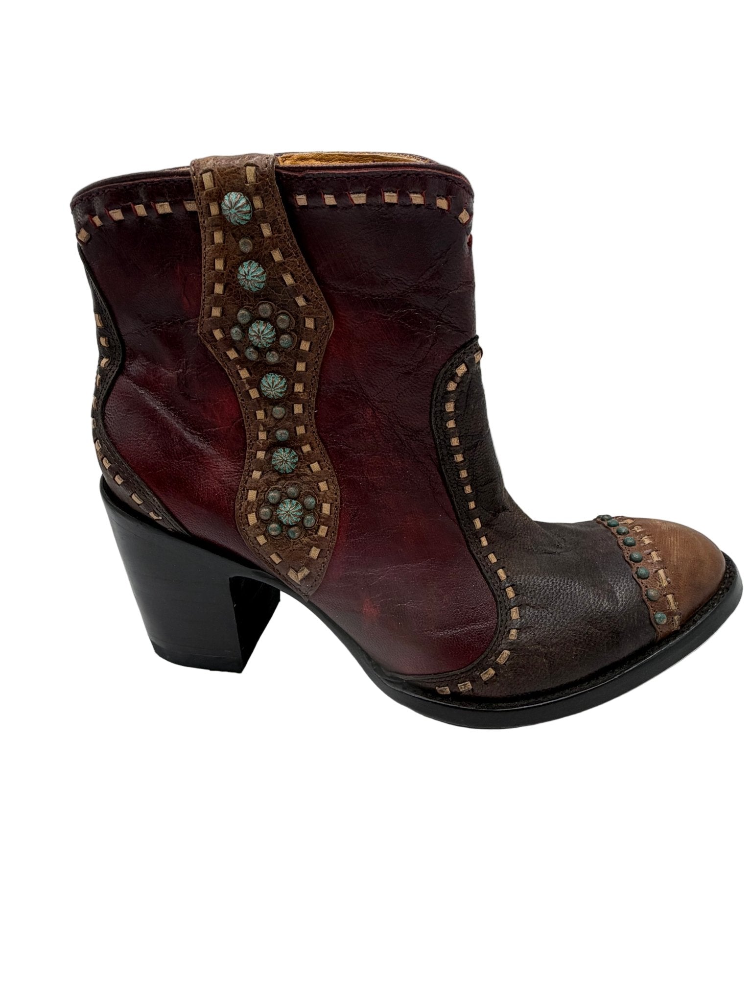 Old Gringo Studded Floral Embroidered Leather Booties – Black Western Ankle Boots Women's 9B EUC - Resale Thrift Boutique LLC.