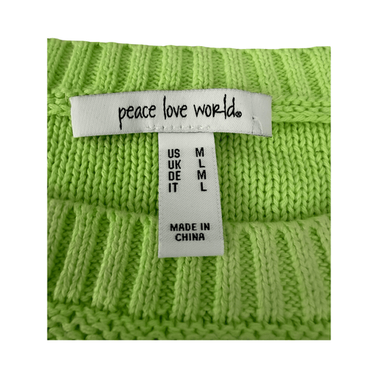 Peace Love World Tie - Dye Sweater - Green Turquoise Ombre - Resale Thrift Boutique LLC.