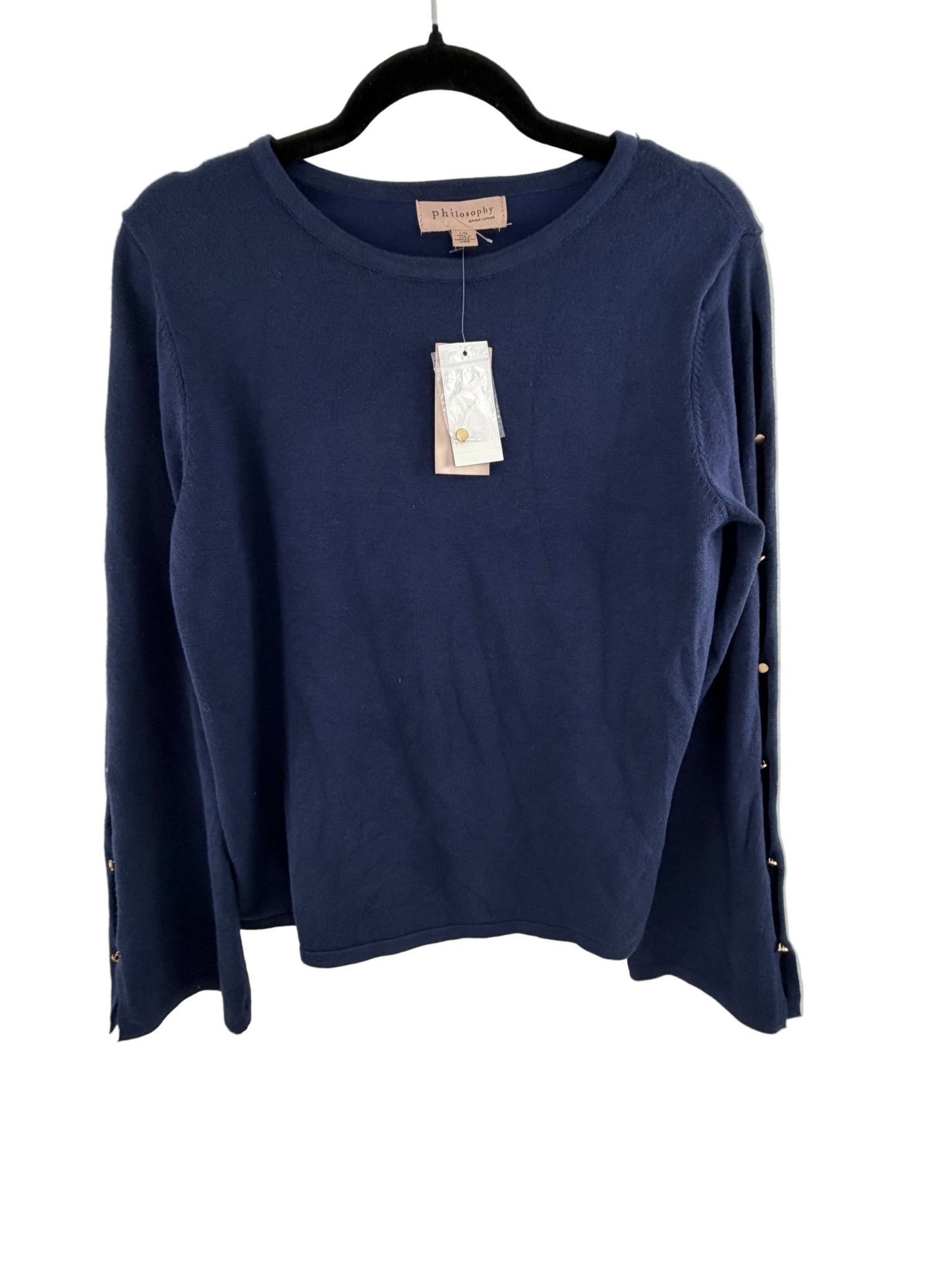 Philosophy Navy Blue Long Sleeve Top with Button Detail - NWT - Resale Thrift Boutique LLC.