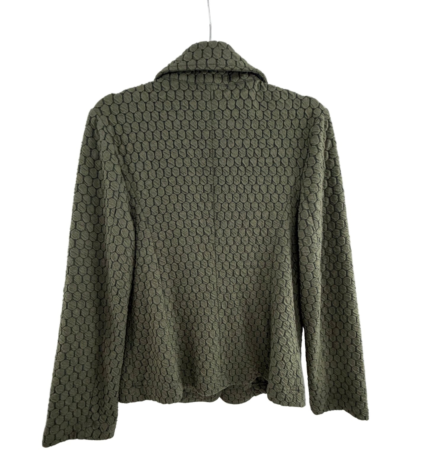 Porridge Textured Honeycomb Blazer Gray Taupe Single Button - Size M - Resale Thrift Boutique LLC.