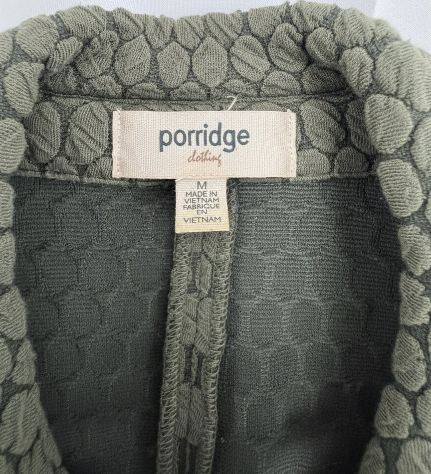 Porridge Textured Honeycomb Blazer Gray Taupe Single Button - Size M - Resale Thrift Boutique LLC.