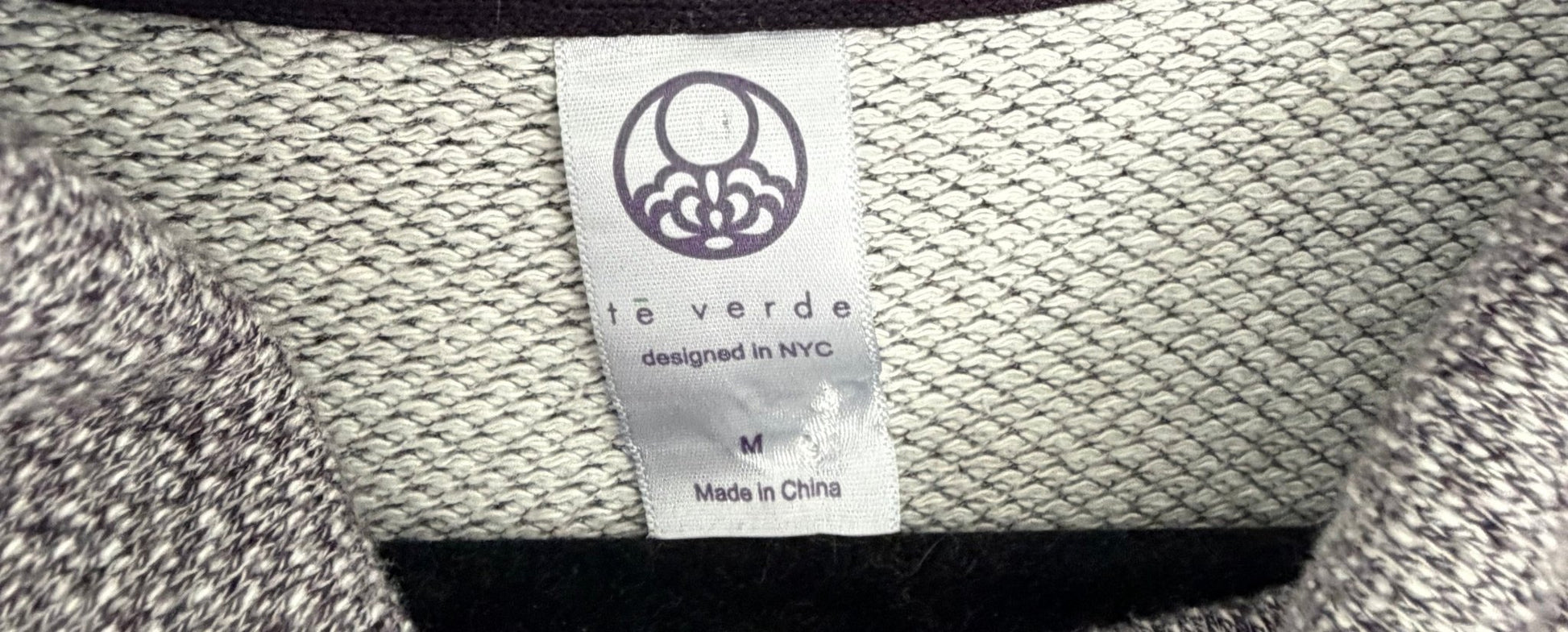 Te Verde Color Block Hoodie Gray Purple Drawstring Cowl Neck - Size M - Resale Thrift Boutique LLC.