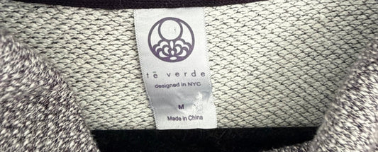 Te Verde Color Block Hoodie Gray Purple Drawstring Cowl Neck - Size M - Resale Thrift Boutique LLC.