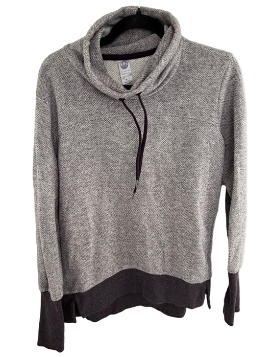 Te Verde Color Block Hoodie Gray Purple Drawstring Cowl Neck - Size M - Resale Thrift Boutique LLC.