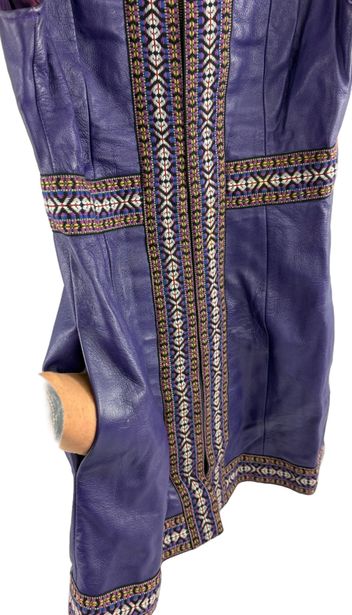 Vintage 1960s - 70s Purple Leather Mini Dress - Hadley Style - Resale Thrift Boutique LLC.