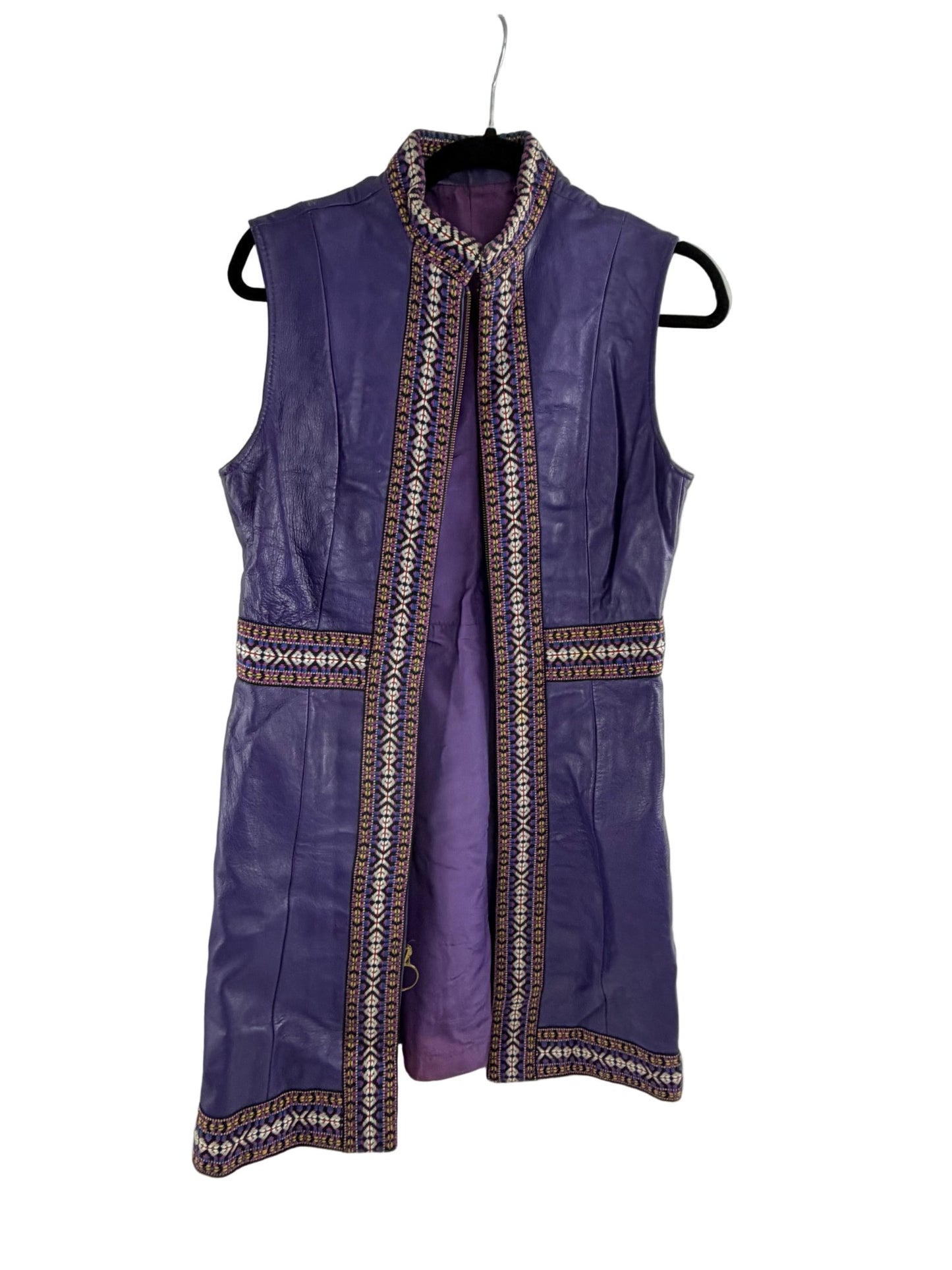 Vintage 1960s - 70s Purple Leather Mini Dress - Hadley Style - Resale Thrift Boutique LLC.