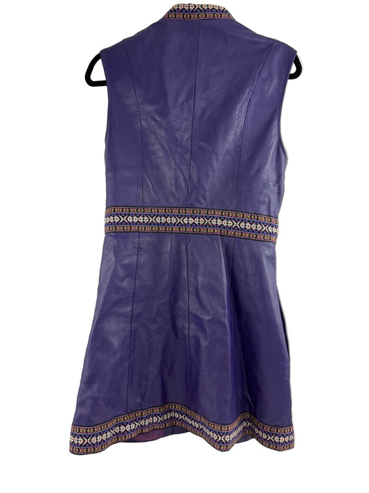 Vintage 1960s - 70s Purple Leather Mini Dress - Hadley Style - Resale Thrift Boutique LLC.