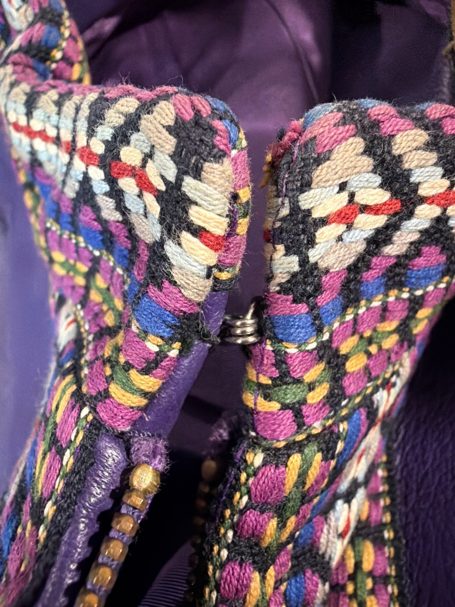 Vintage 1960s - 70s Purple Leather Mini Dress - Hadley Style - Resale Thrift Boutique LLC.