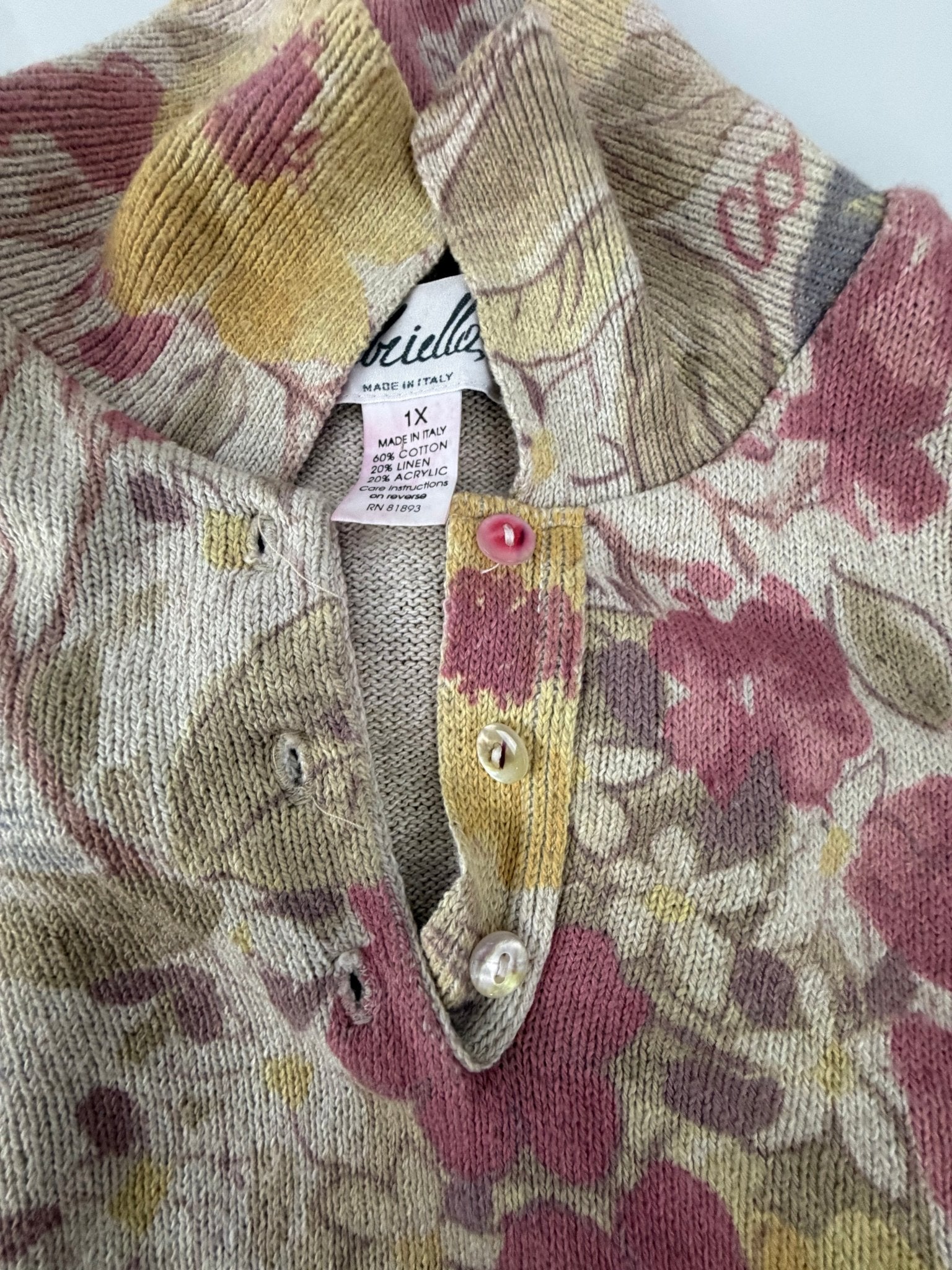 Vintage 90s Gabriella T. Italian Floral Print Collared Top Dress - Resale Thrift Boutique LLC.