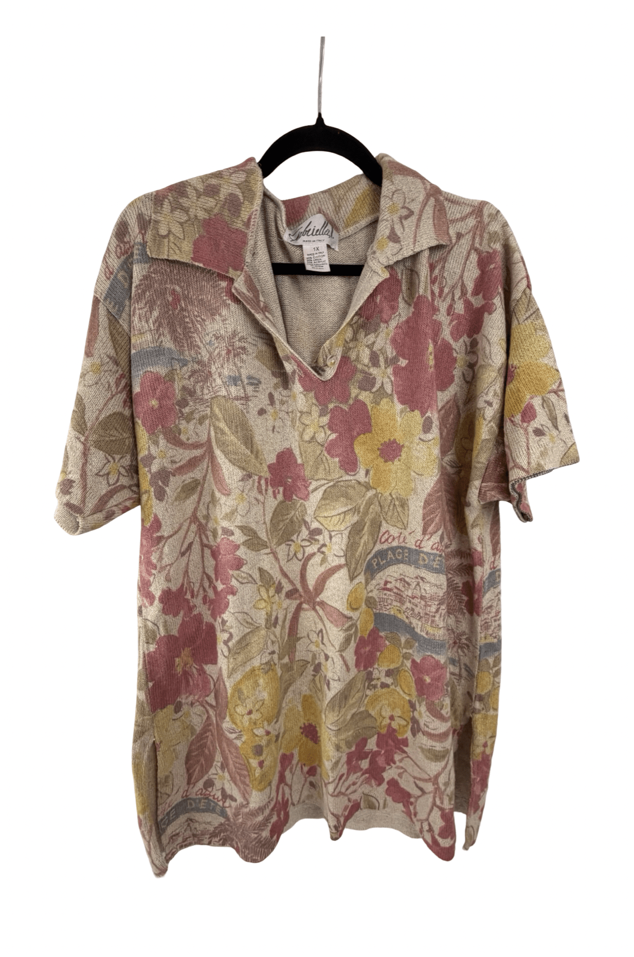 Vintage 90s Gabriella T. Italian Floral Print Collared Top Dress - Resale Thrift Boutique LLC.