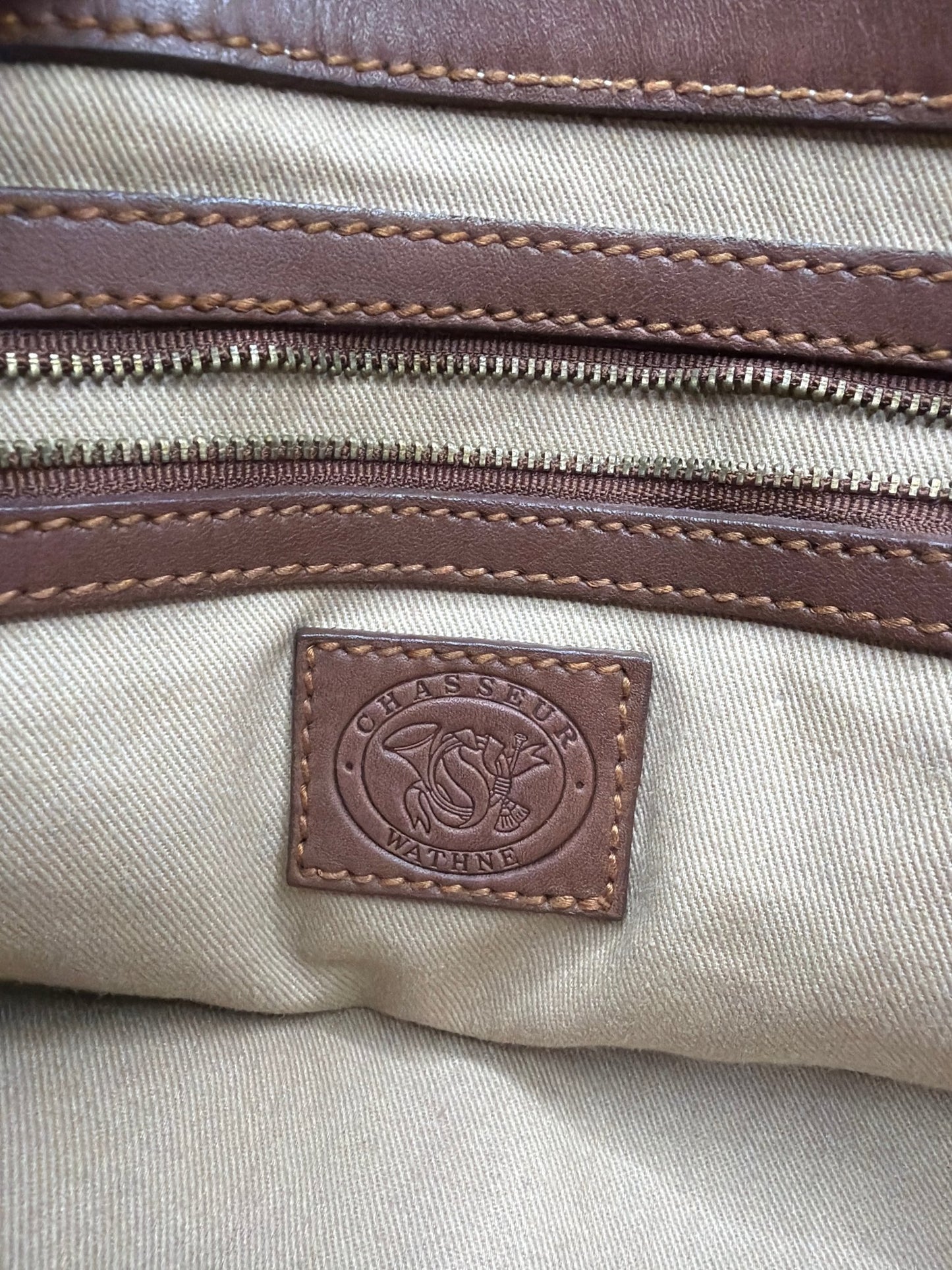 Vintage Chasseur Wathne Leather Tote – Full - Grain Brown Leather Bag w/ Dust Bag - Resale Thrift Boutique LLC.