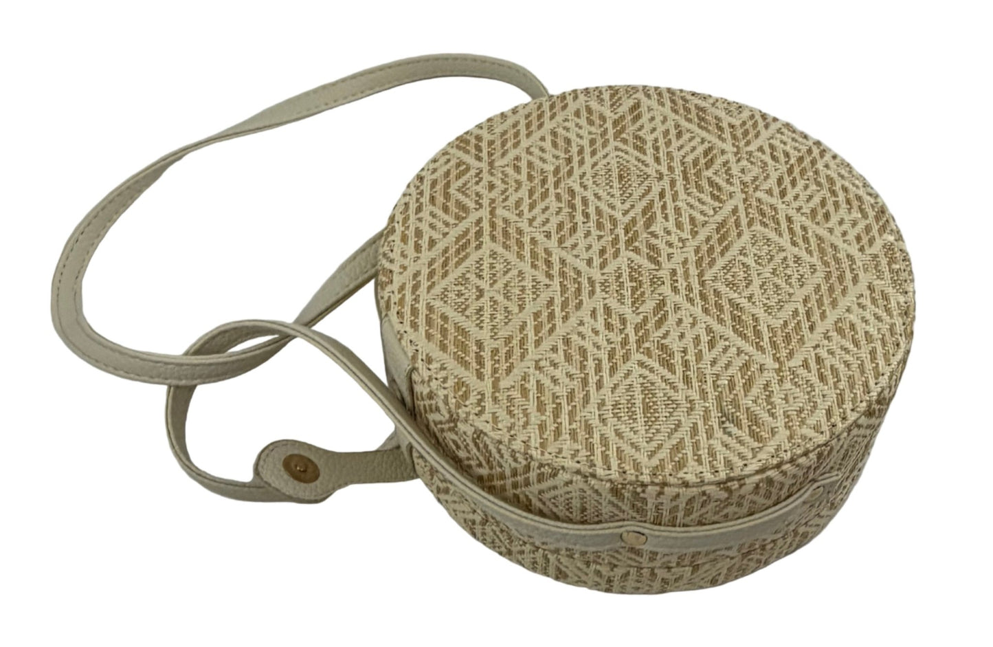 Vintage Lionel Javanna Cream Circle Woven Crossbody Bag - Resale Thrift Boutique LLC.