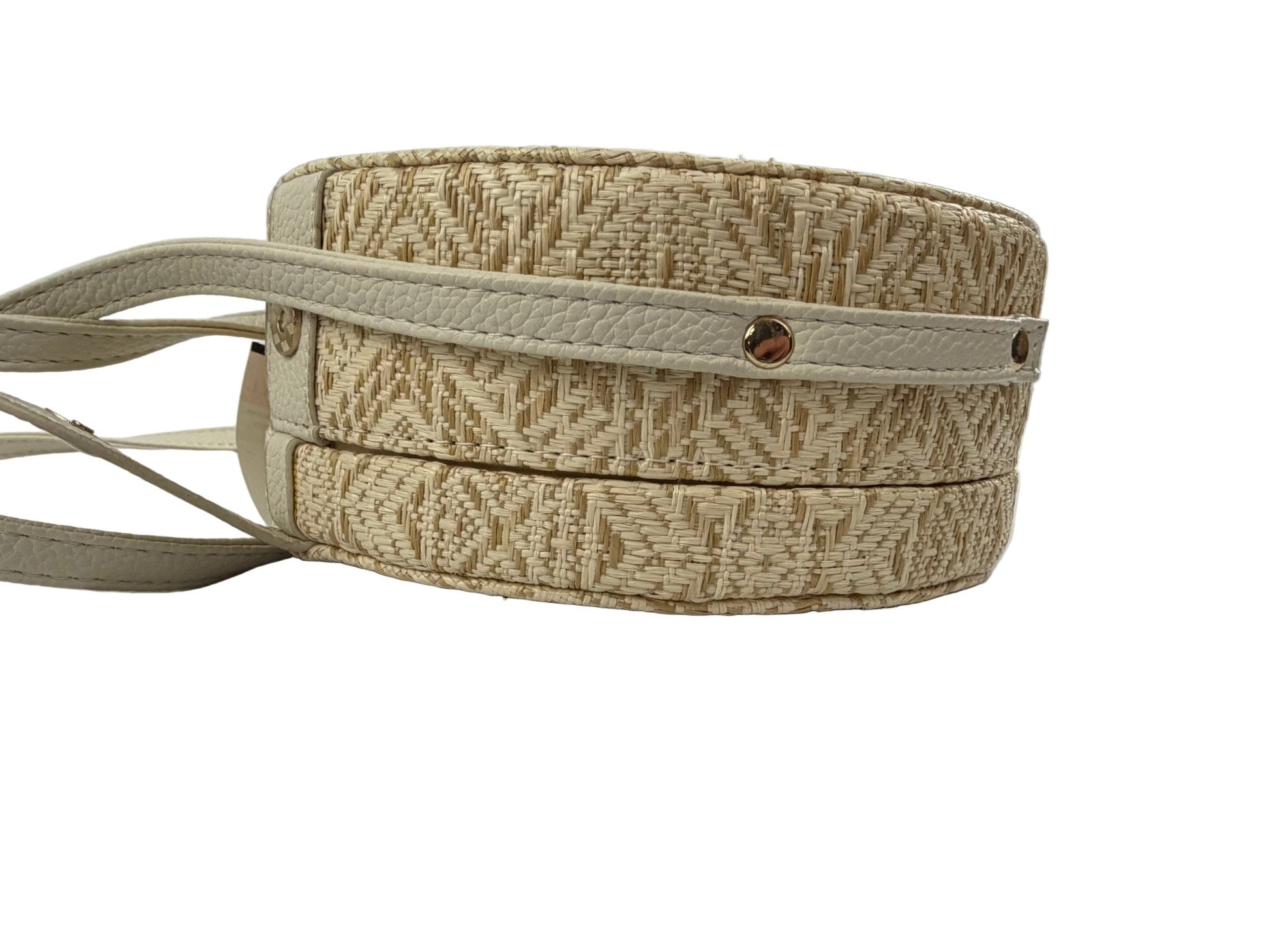 Vintage Lionel Javanna Cream Circle Woven Crossbody Bag - Resale Thrift Boutique LLC.