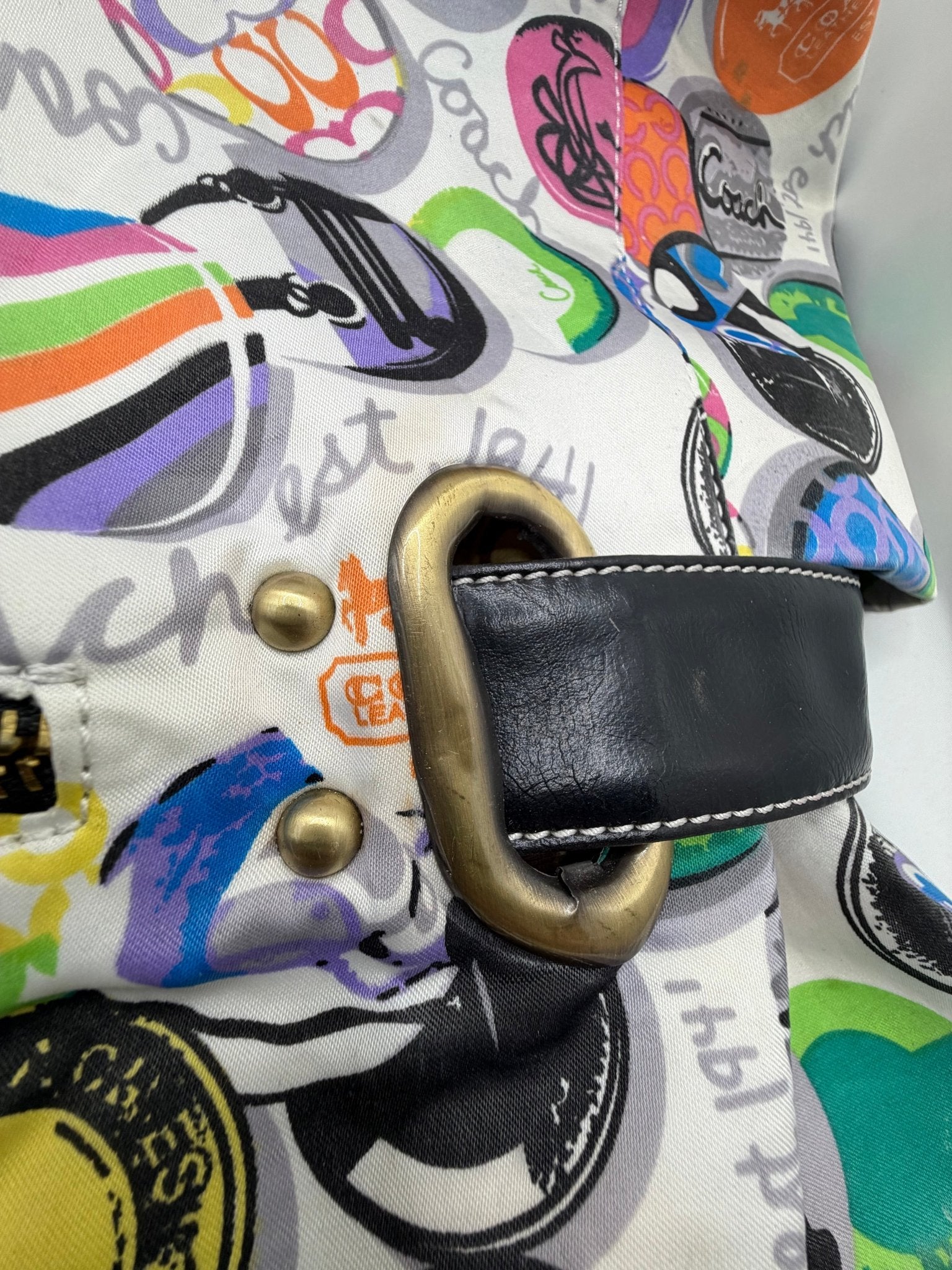 Y2K Coach Poppy Tote – Rare Multicolor Polka Dot Print | Large Glam Tote - Resale Thrift Boutique LLC.