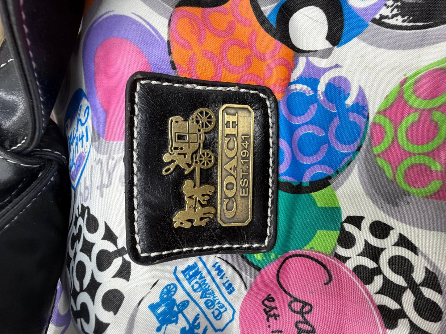 Y2K Coach Poppy Tote – Rare Multicolor Polka Dot Print | Large Glam Tote - Resale Thrift Boutique LLC.