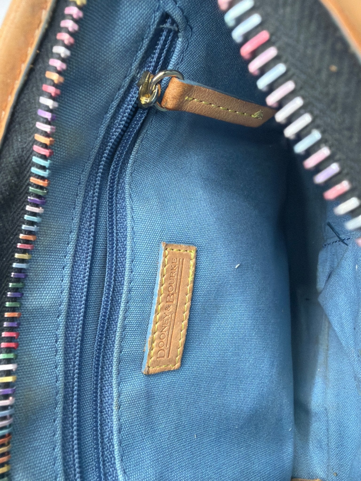 Y2K Dooney & Bourke Rainbow Heart Hobo Bag – Multicolor Print Shoulder Bag - Resale Thrift Boutique LLC.