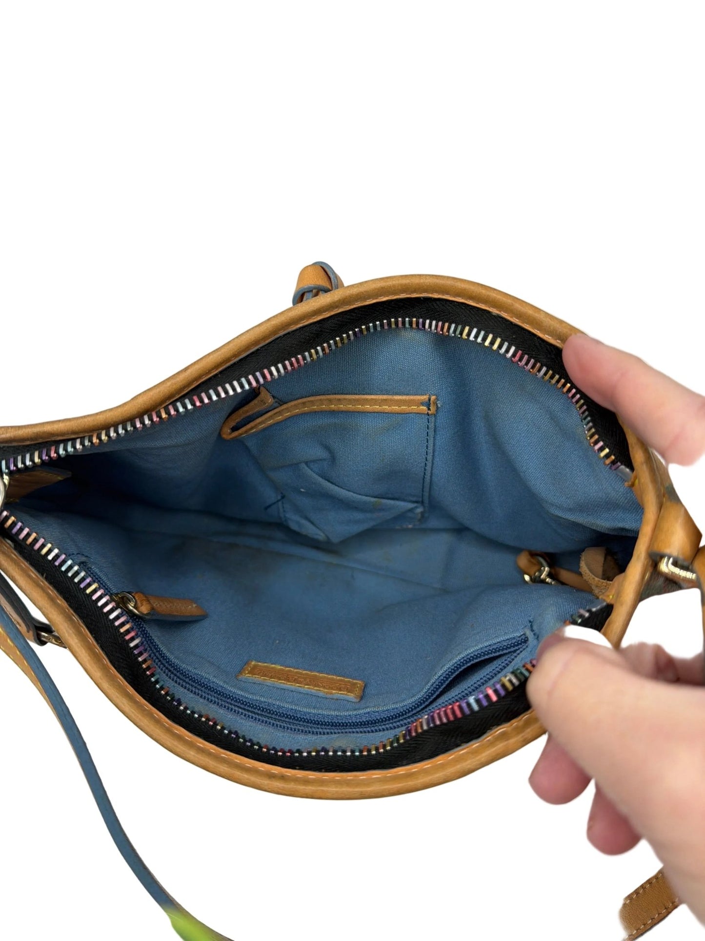 Y2K Dooney & Bourke Rainbow Heart Hobo Bag – Multicolor Print Shoulder Bag - Resale Thrift Boutique LLC.